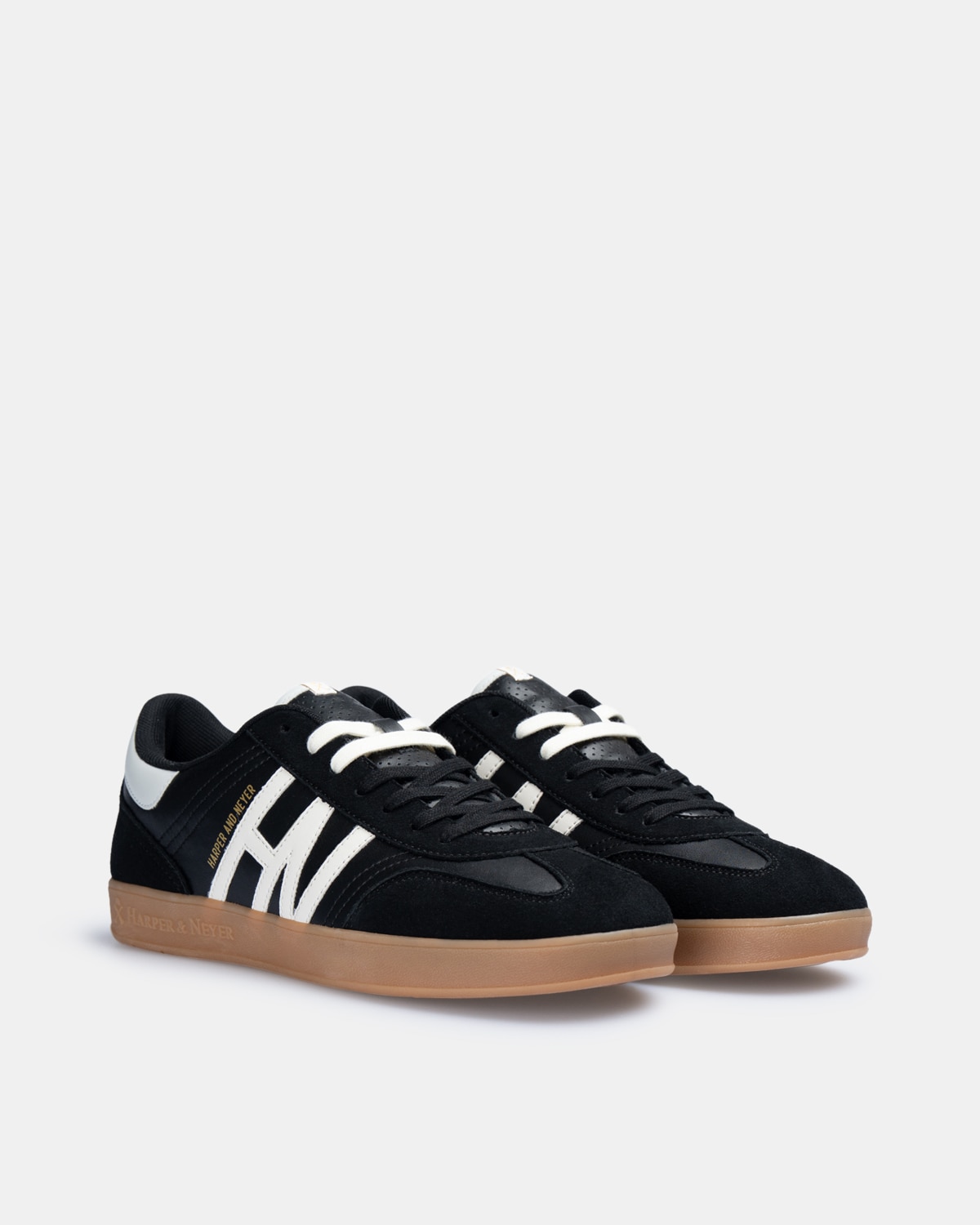 Zapatillas de vestir de hombre con cierre de cordones - Harper & Neyer - Negro Negro-3