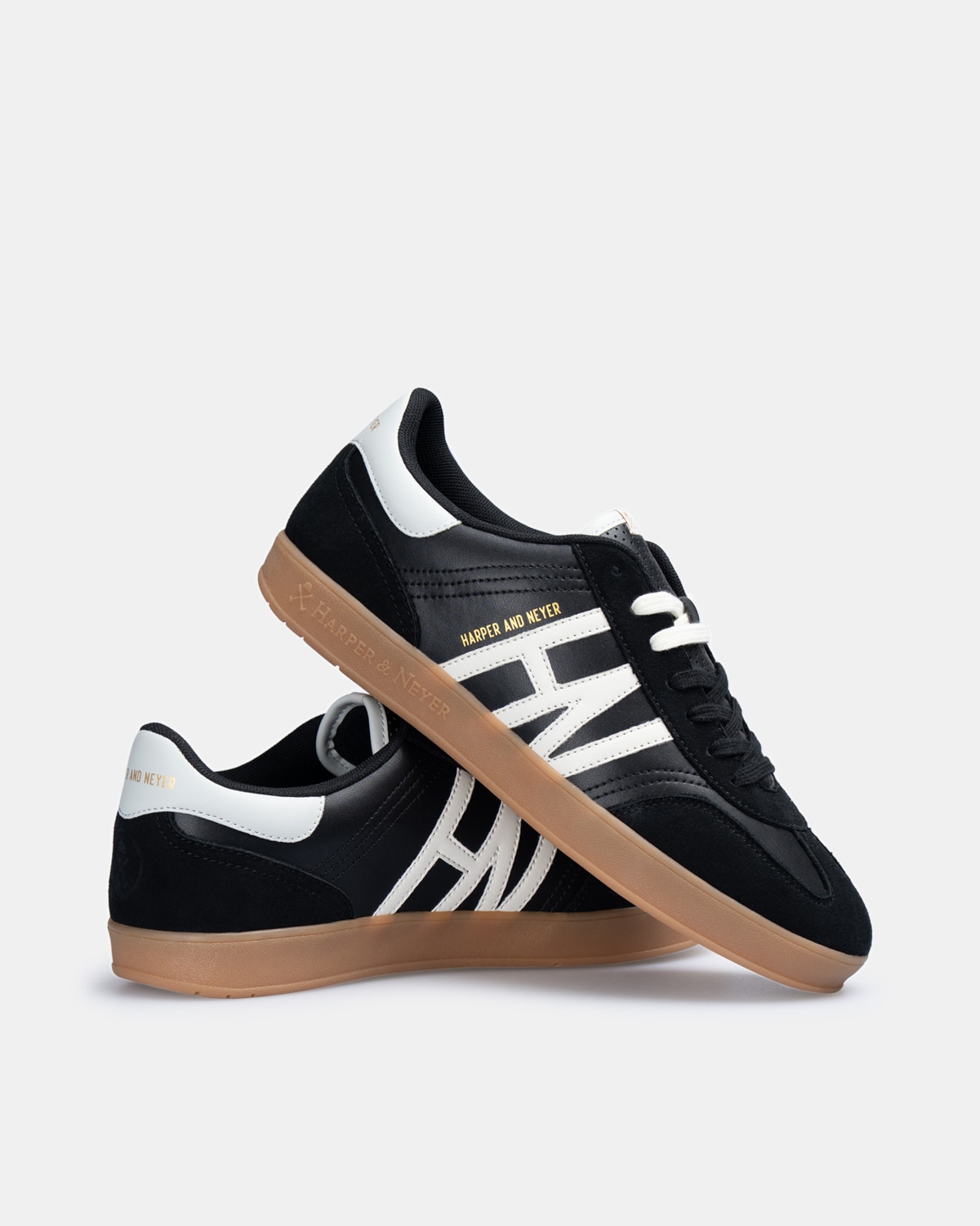 Zapatillas de vestir de hombre con cierre de cordones - Harper & Neyer - Negro Negro-4