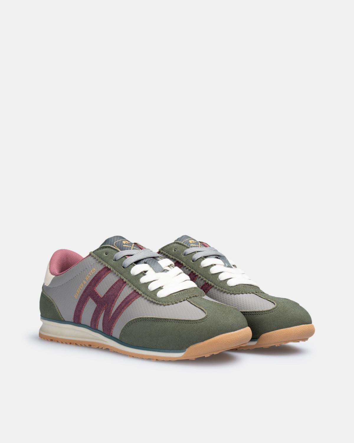 Zapatillas de vestir de hombre con cierre de cordones - Harper & Neyer - Verde militar Verde militar-3