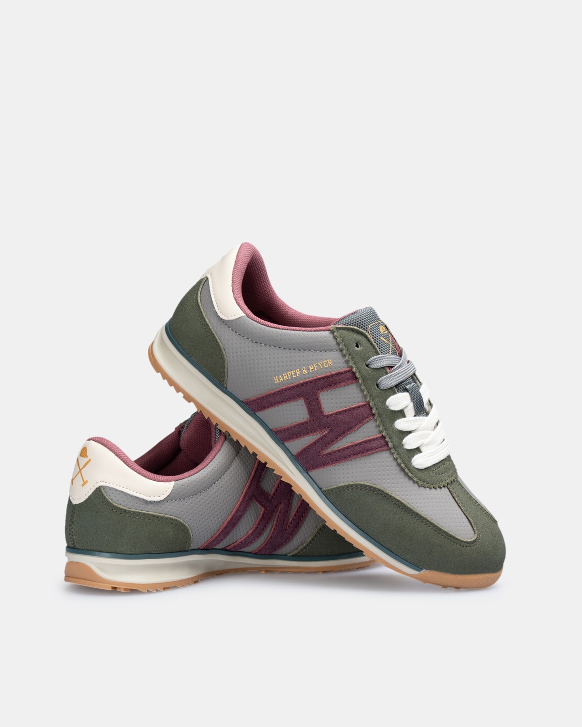 Zapatillas de vestir de hombre con cierre de cordones - Harper & Neyer - Verde militar Verde militar-4