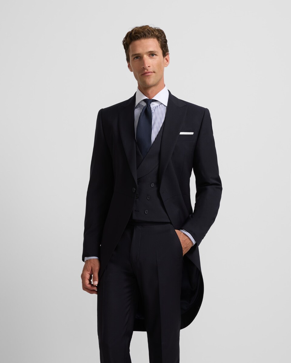 Chaque Azul Marino Hombre Levita Chaqué De Hombre Stretch Azul