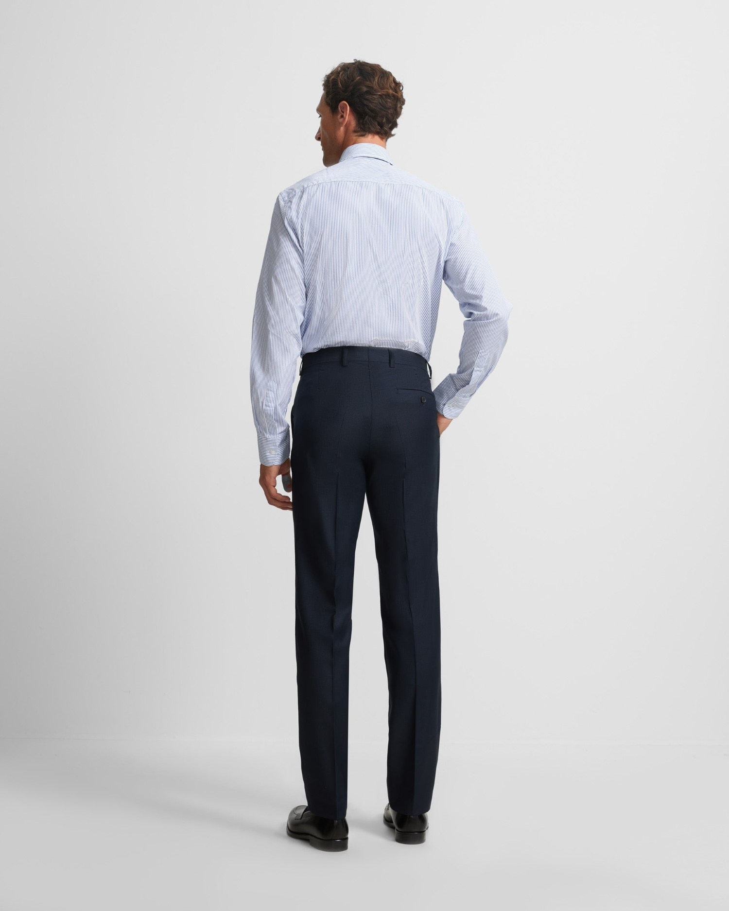 Pantalón de traje de hombre suit ojo de perdiz navy - Silbon - Azul marino Azul marino-2