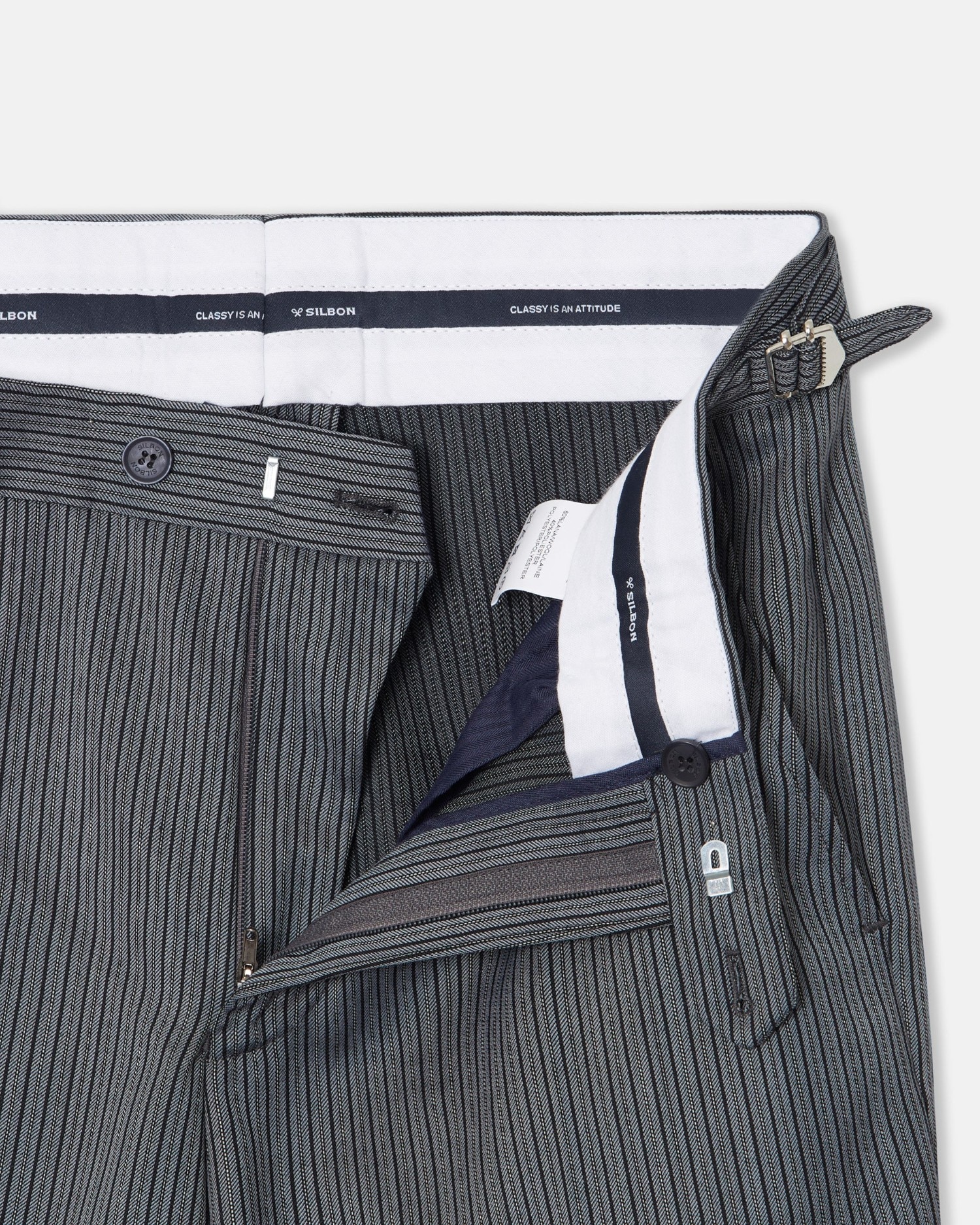 Pantalón de hombre chaqué clásico stretch - Silbon - Negro Negro-4