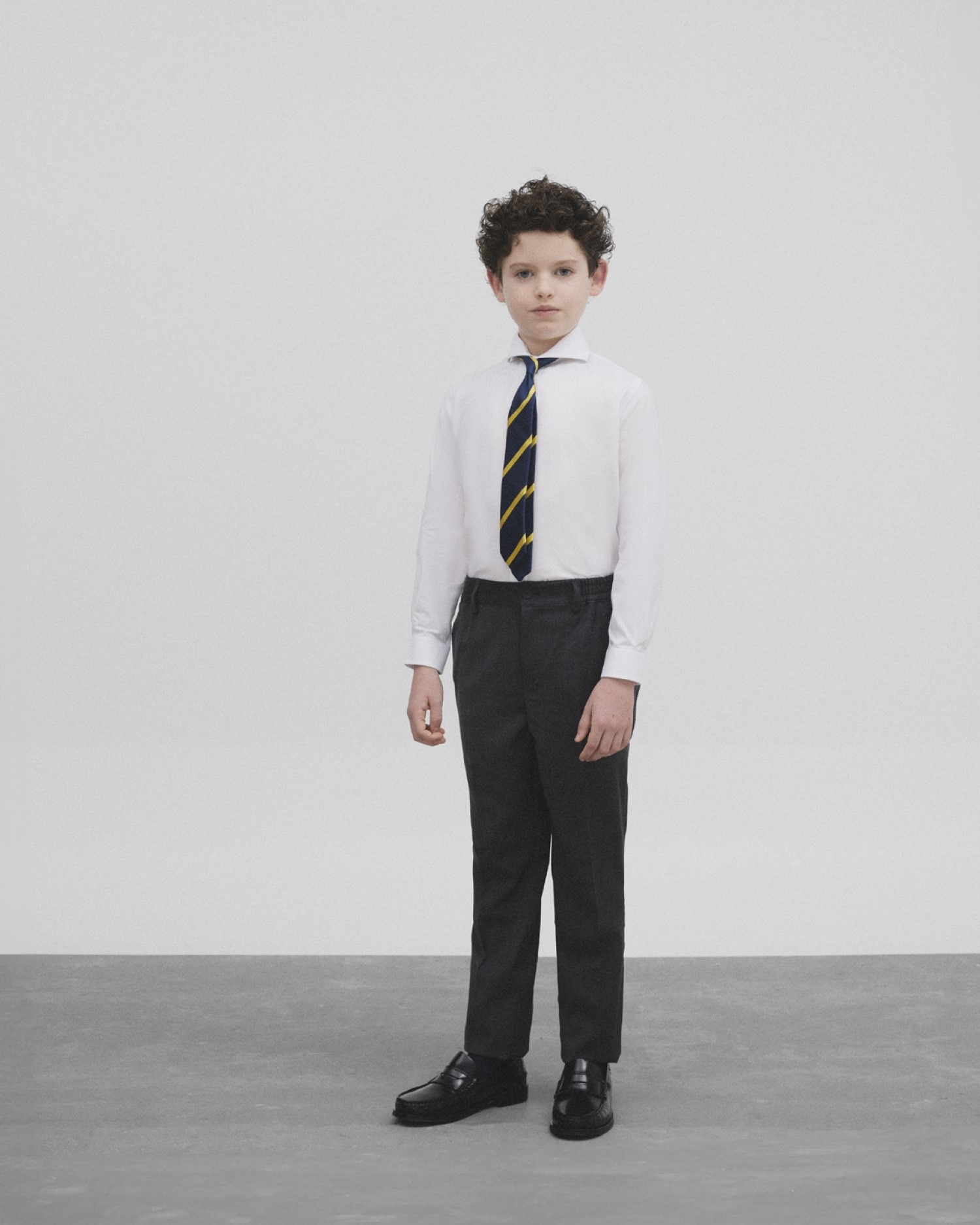 Pantalón de vestir de niño clásico con mezcla de lana - Silbon - Gris Gris-1