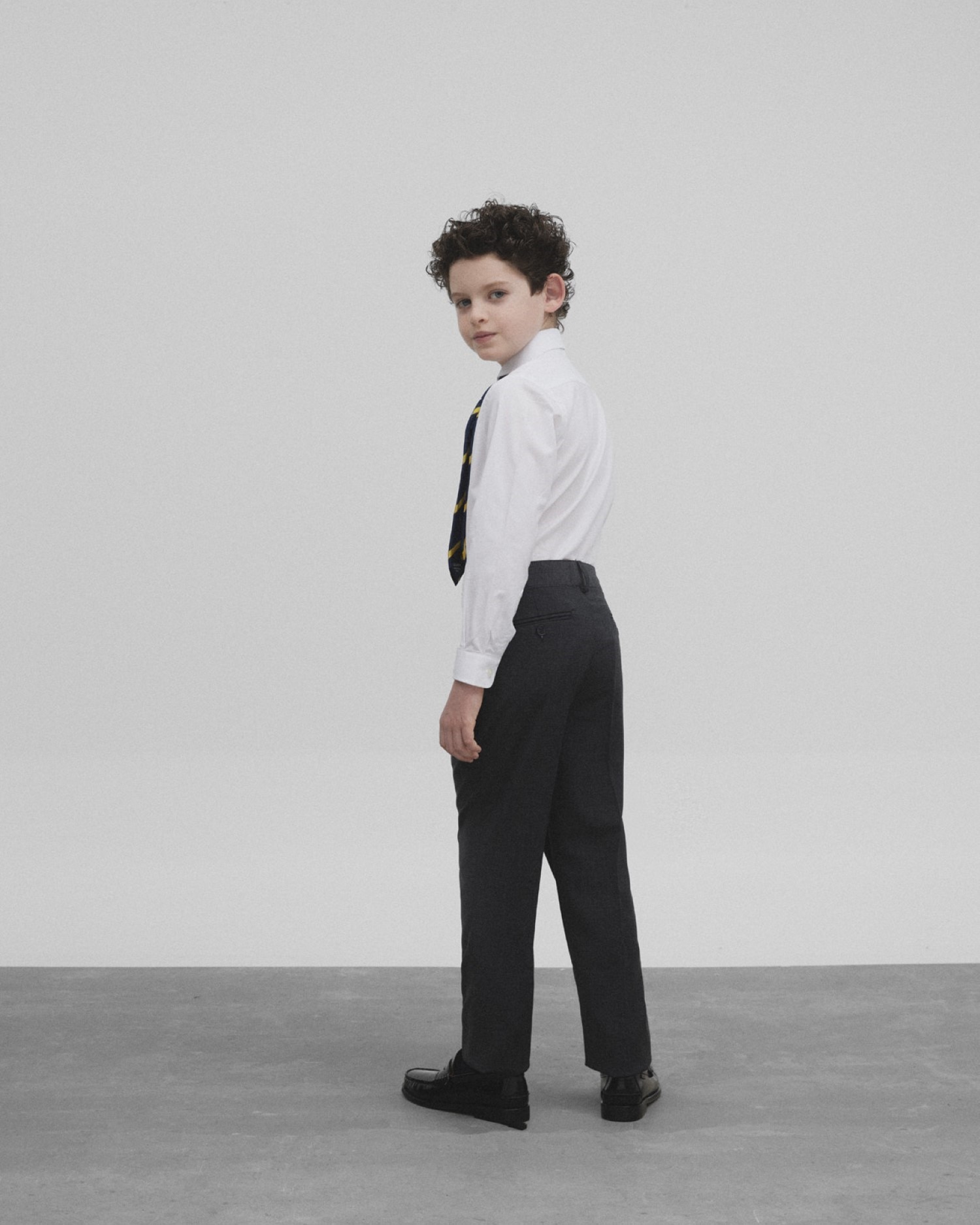 Pantalón de vestir de niño clásico con mezcla de lana - Silbon - Gris Gris-2
