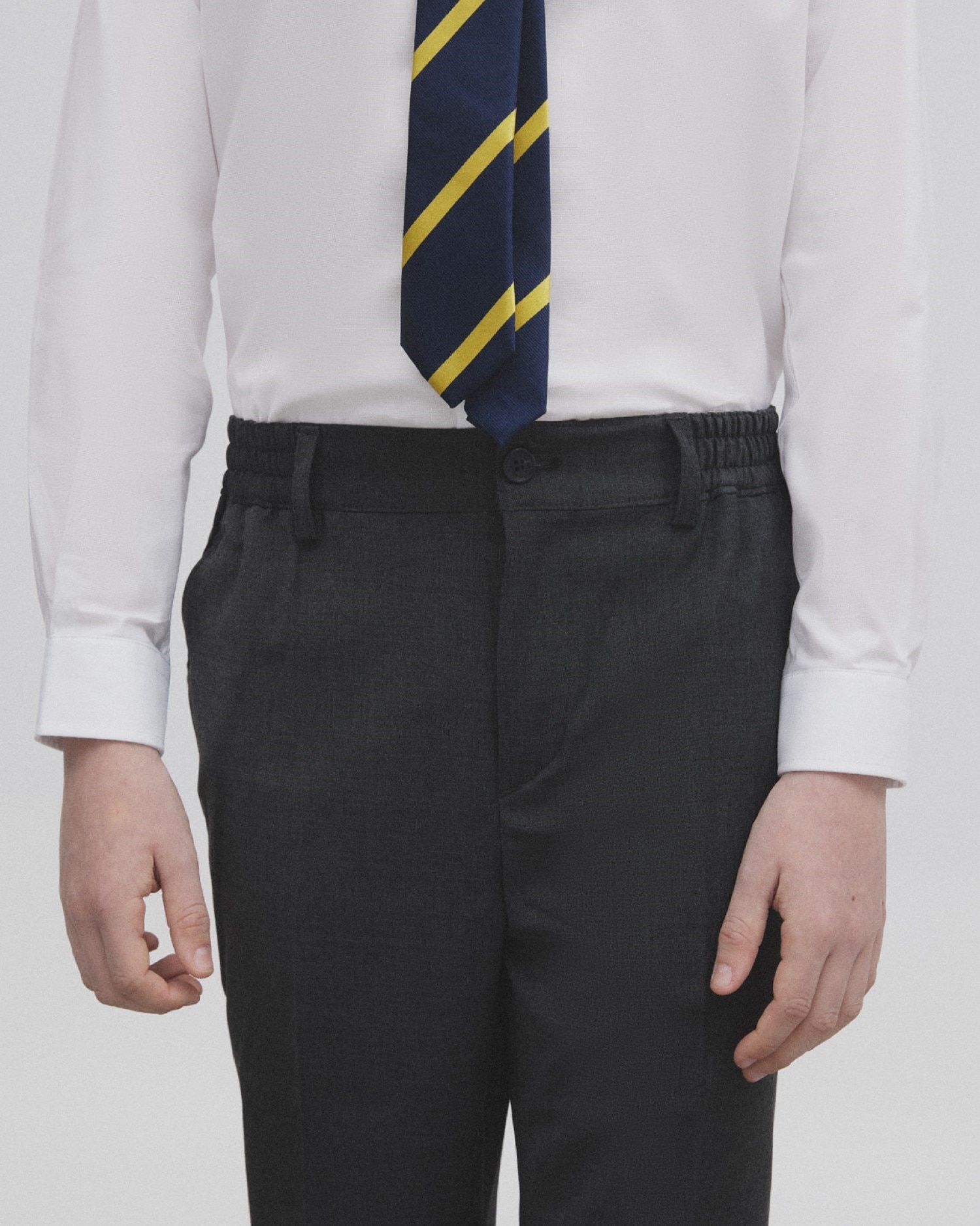 Pantalón de vestir de niño clásico con mezcla de lana - Silbon - Gris Gris-3
