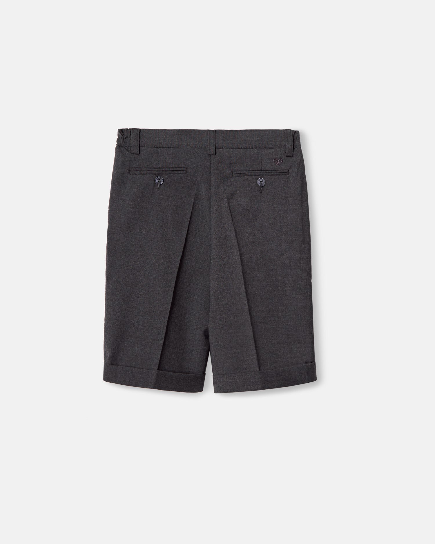 Bermuda de niño clásica con mezcla de lana - Silbon - Gris Gris-4
