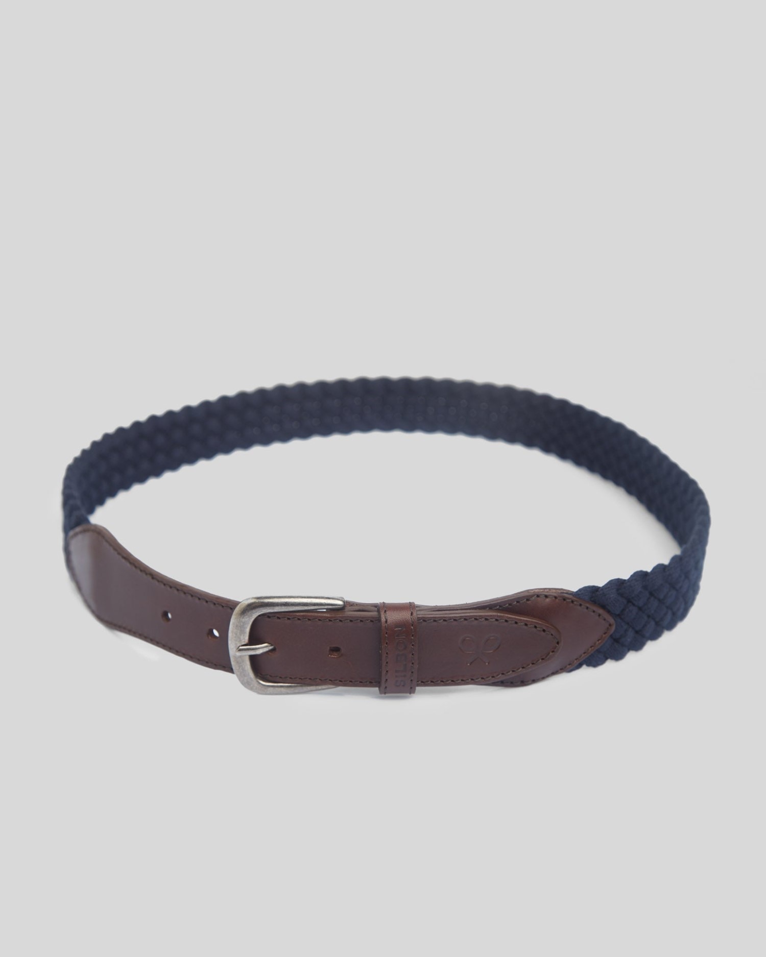 Cinturón de hombre trenzado marino - Silbon - Azul marino Azul marino-1