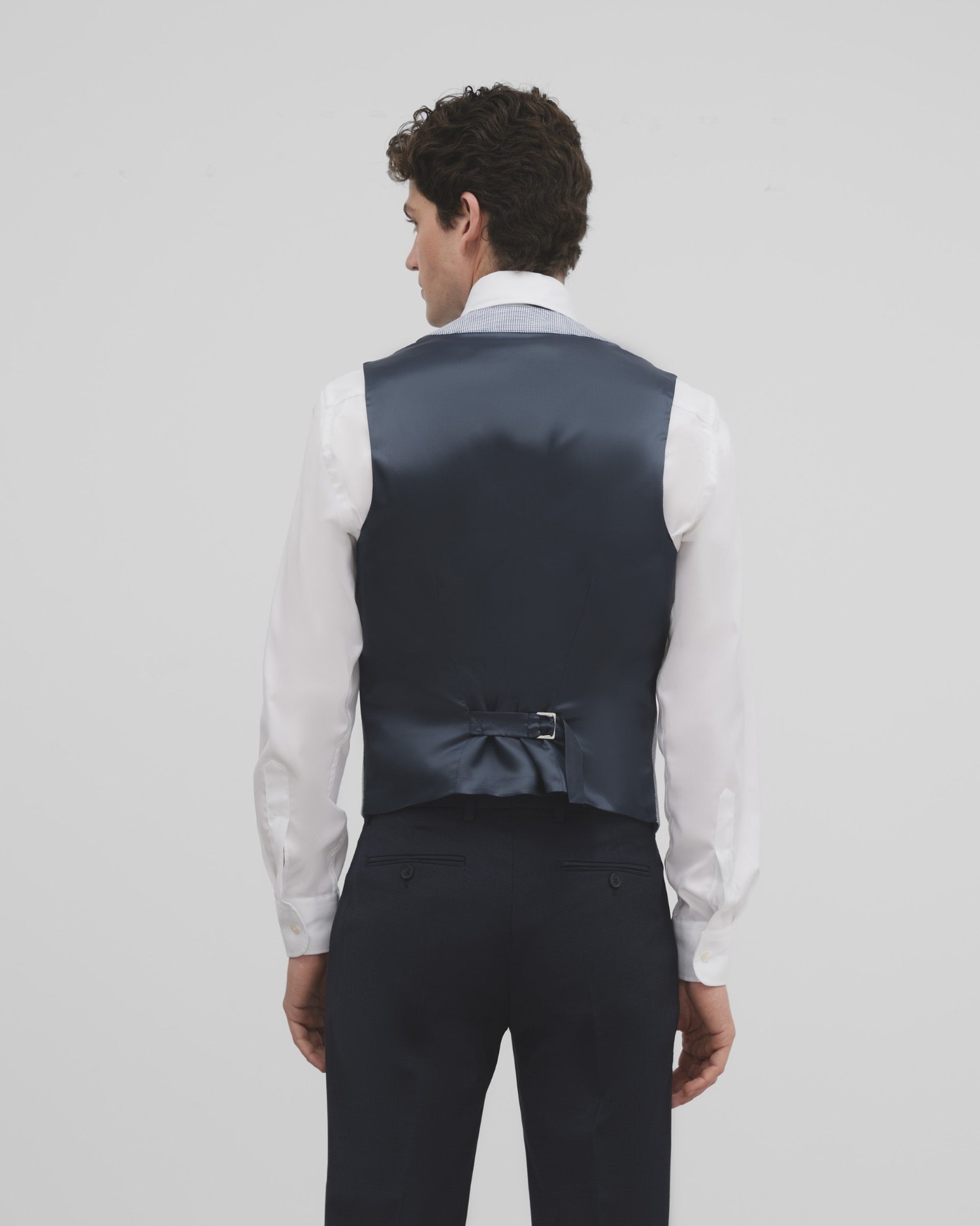 Chaleco de hombre chaqué clásico pata de gallo - Silbon - Azul Azul-2