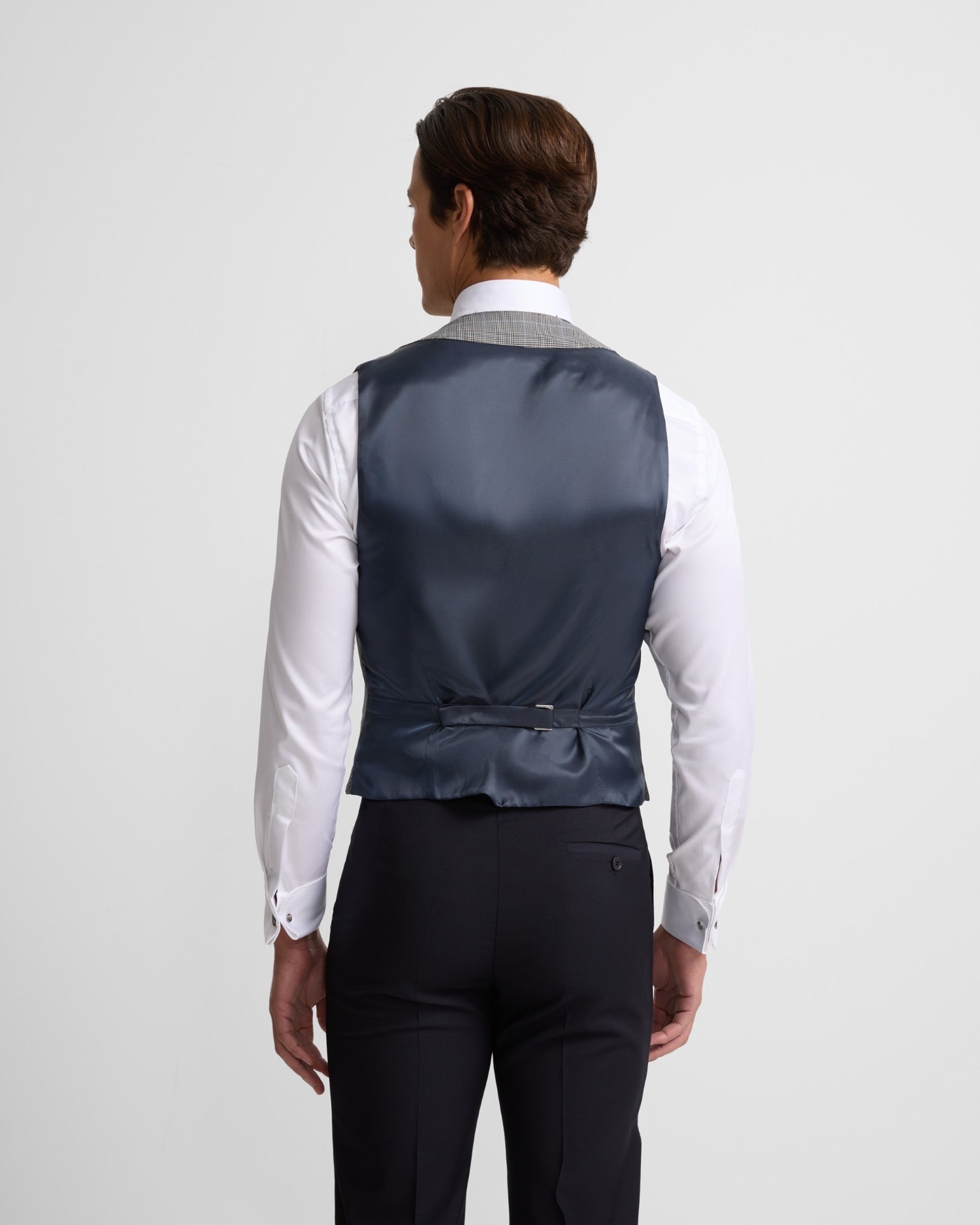 Chaleco de hombre chaqué silbon príncipe de gales - Gris Gris-2
