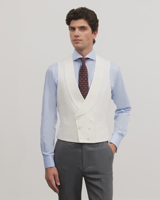 Imagen 0 de Chaleco de traje ceremonia cuello redondo de hombre liso
