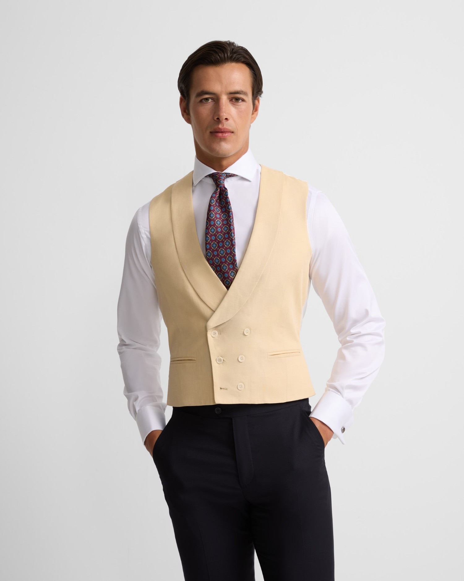 Chaleco de hombre chaqué cuello redondo - Silbon - Camel Camel-1