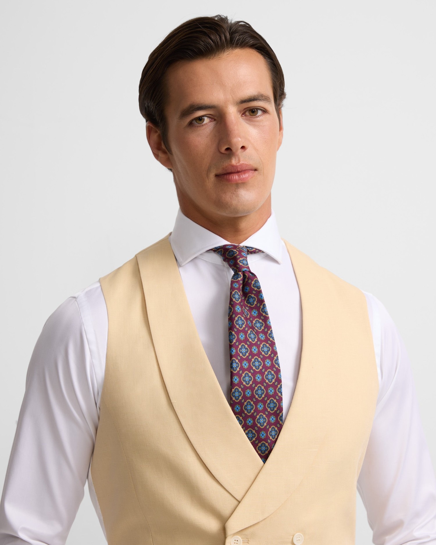 Chaleco de hombre chaqué cuello redondo - Silbon - Camel Camel-3