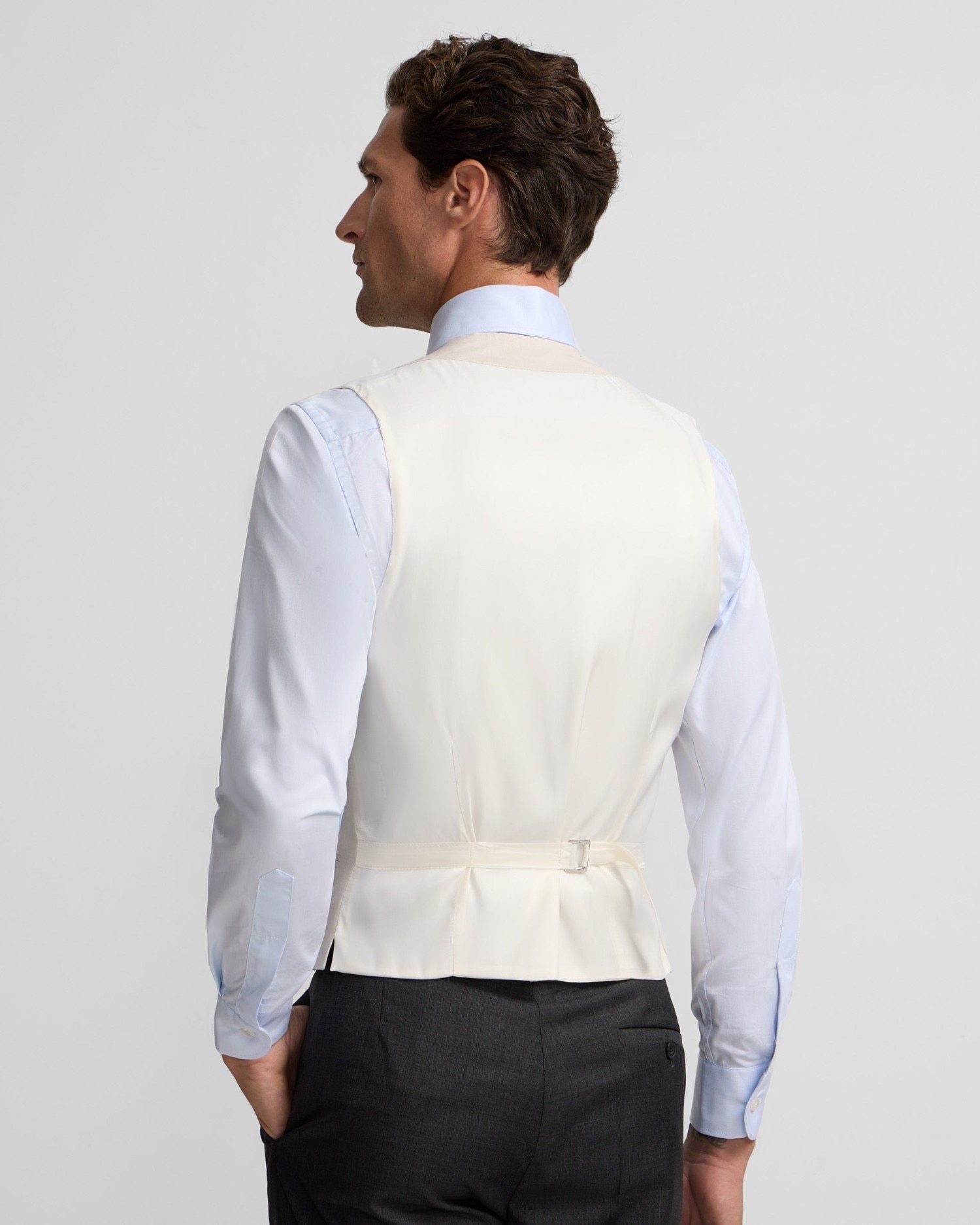 Chaleco de hombre chaqué cuello redondo - Silbon - Gris Gris-2