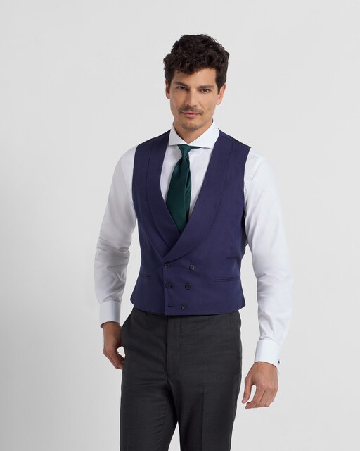 Imagen 0 de Chaleco de hombre chaque cuello redondo azul noche