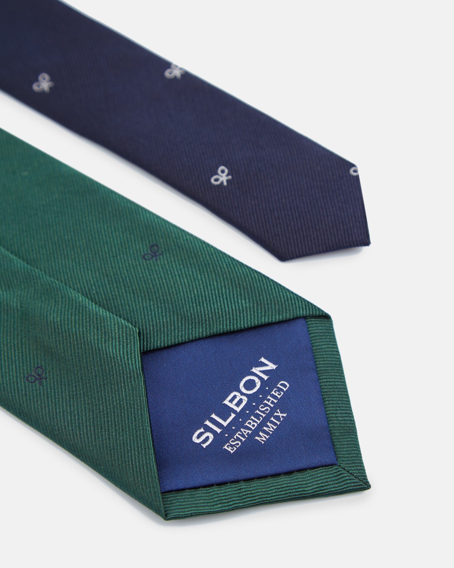 Corbata seda raquetas - Silbon - Verde Verde-4