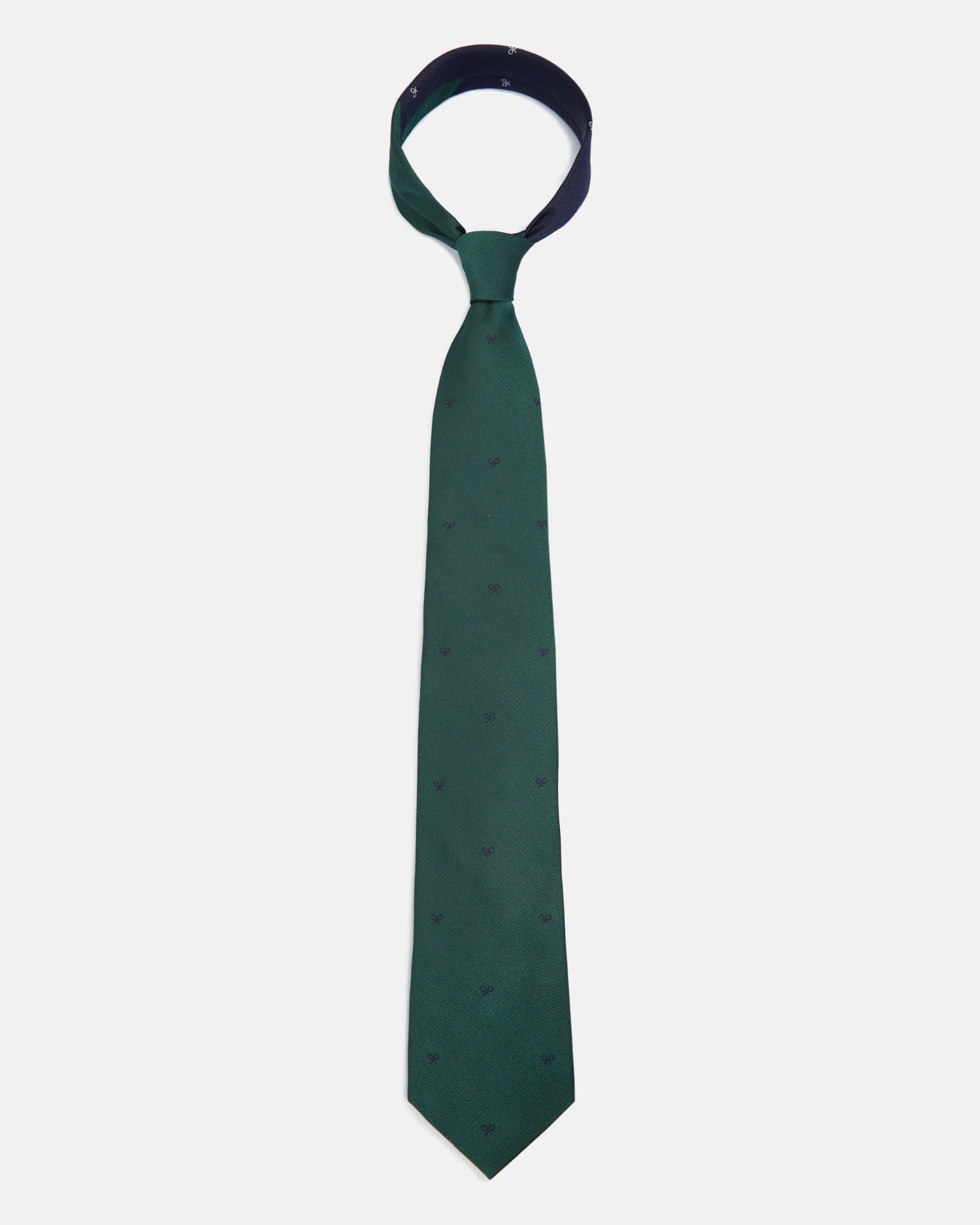 Corbata seda raquetas - Silbon - Verde Verde-5