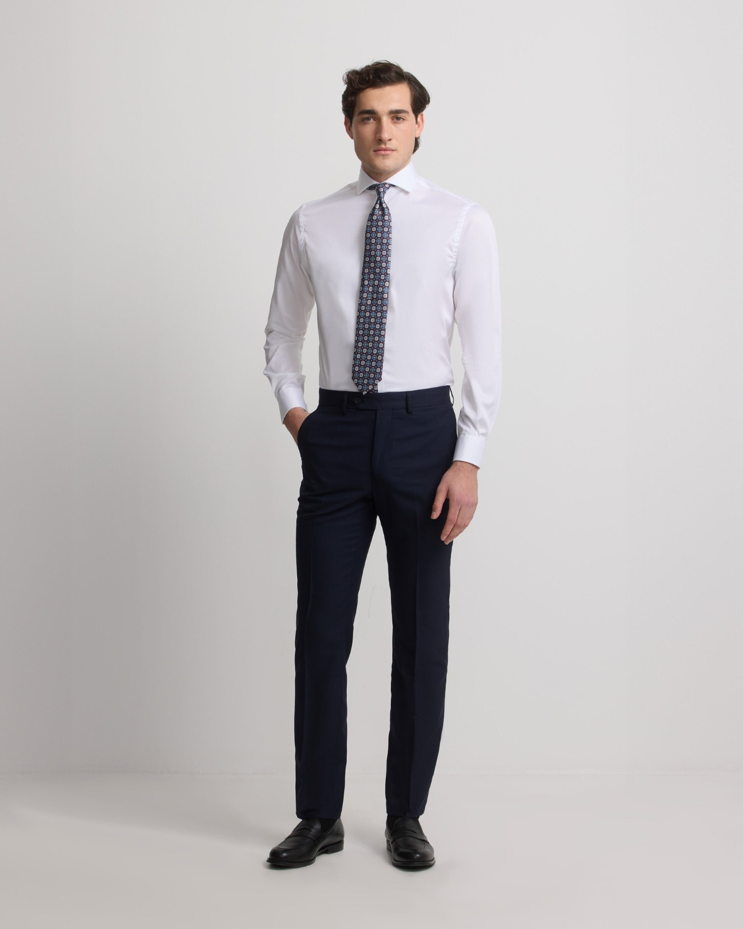 Pantalón de hombre traje estructura - Silbon - Azul marino Azul marino-1