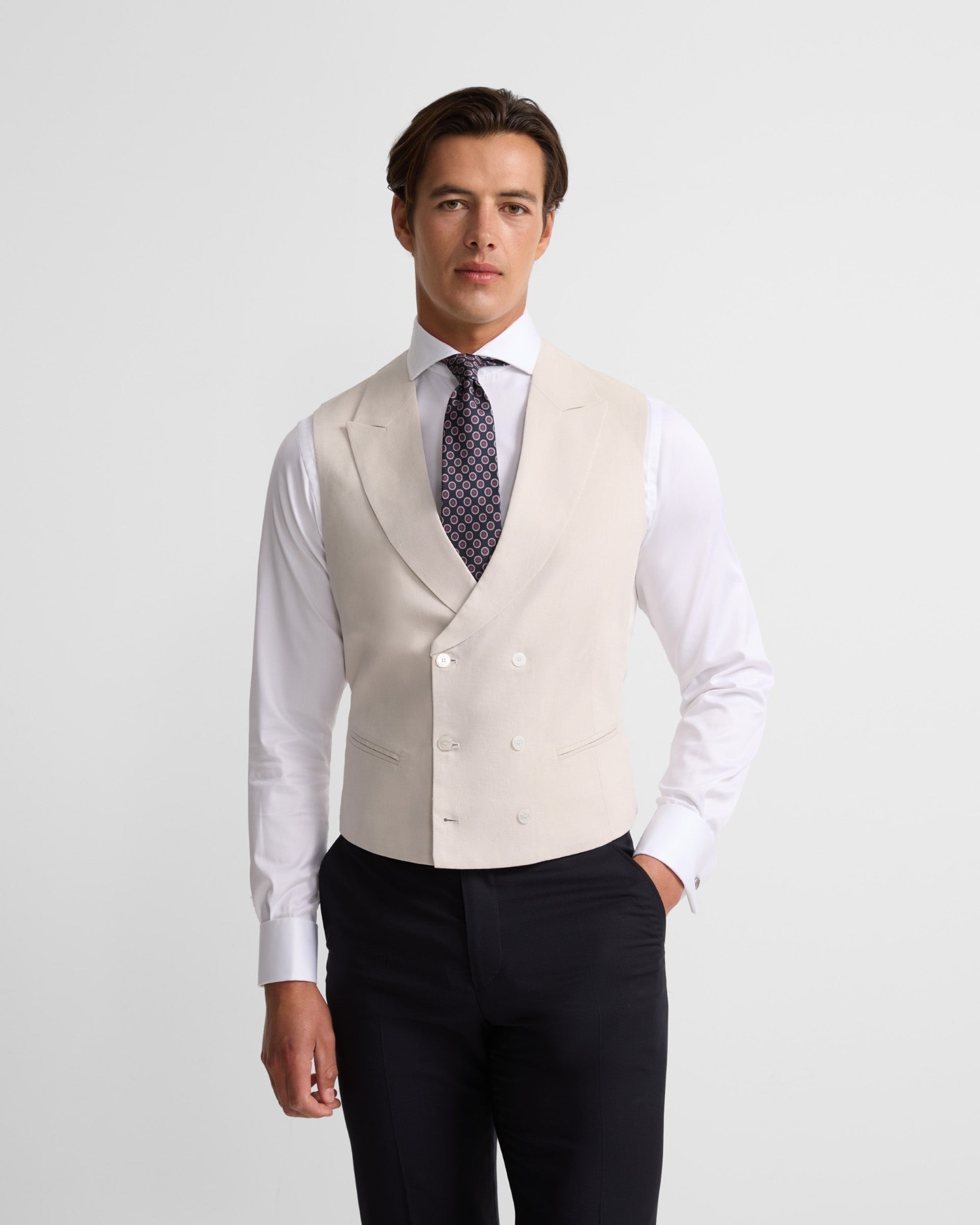 Chaleco de hombre chaqué clásico - Silbon - Gris Gris-1