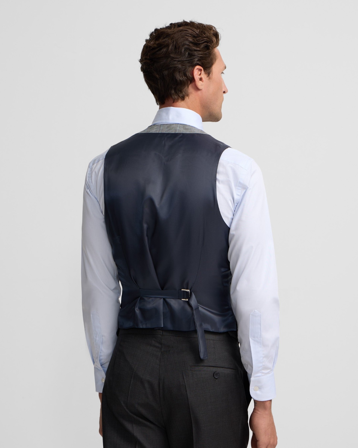 Chaleco de hombre chaqué tailoring príncipe de gales - Silbon - Gris Gris-2