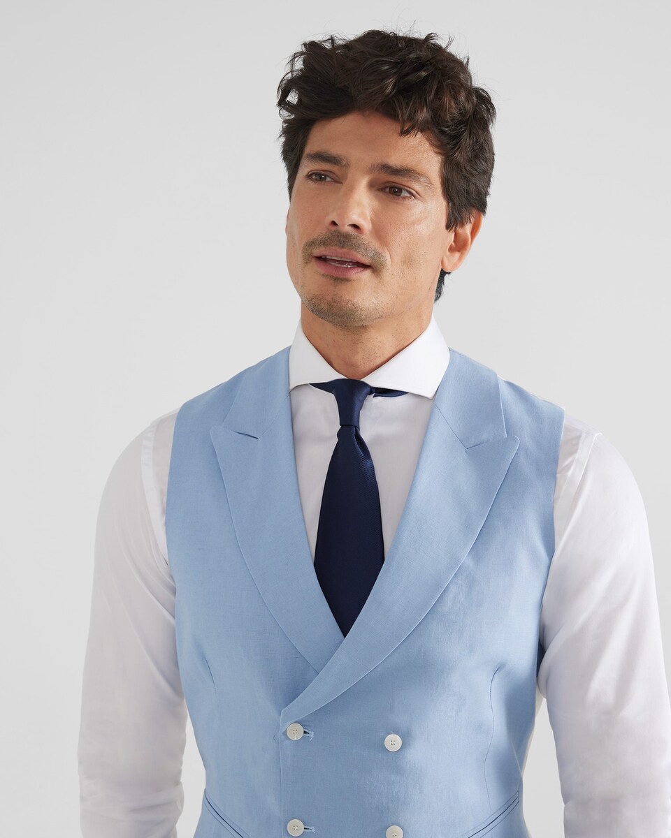 Traje Azul Claro Con Corbata Azul Marino Corbata Traje Varon Traje