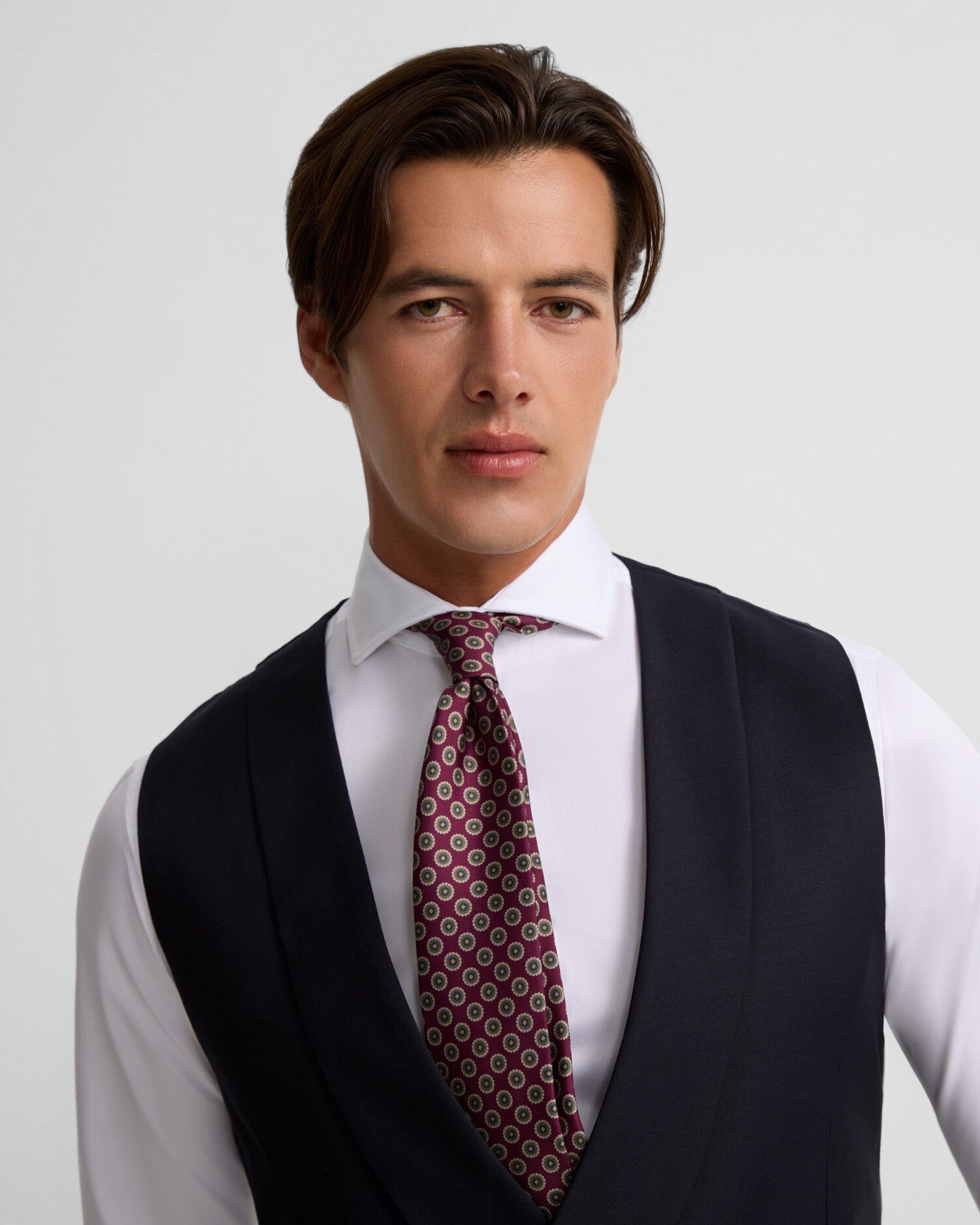 Chaleco de hombre vestir stretch cuello redondo - Silbon - Azul marino Azul marino-3