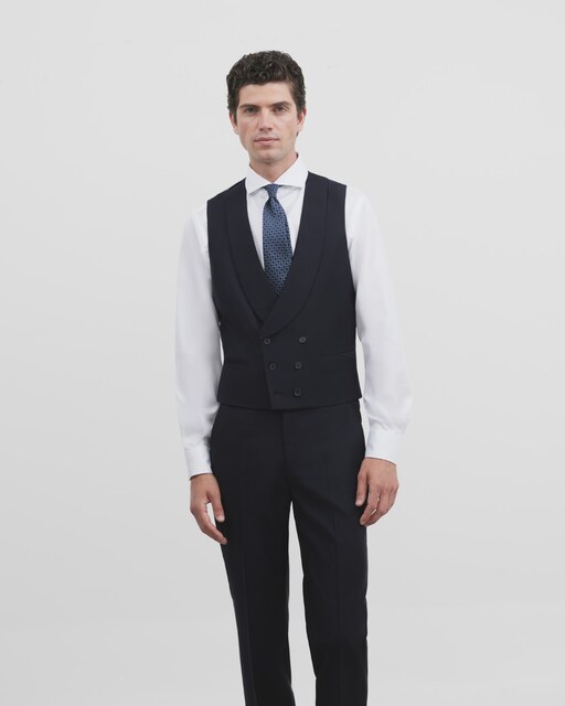 Imagen 0 de Chaleco de traje de hombre stretch azul marino