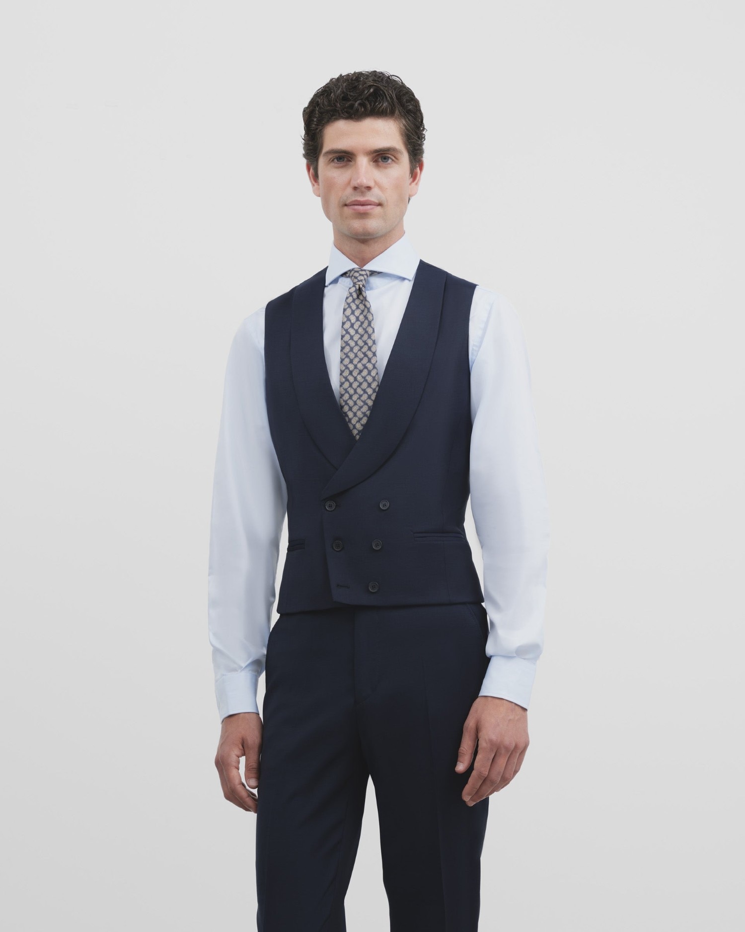 Imagen 0 de Chaleco de hombre vestir stretch cuello redondo Azul claro