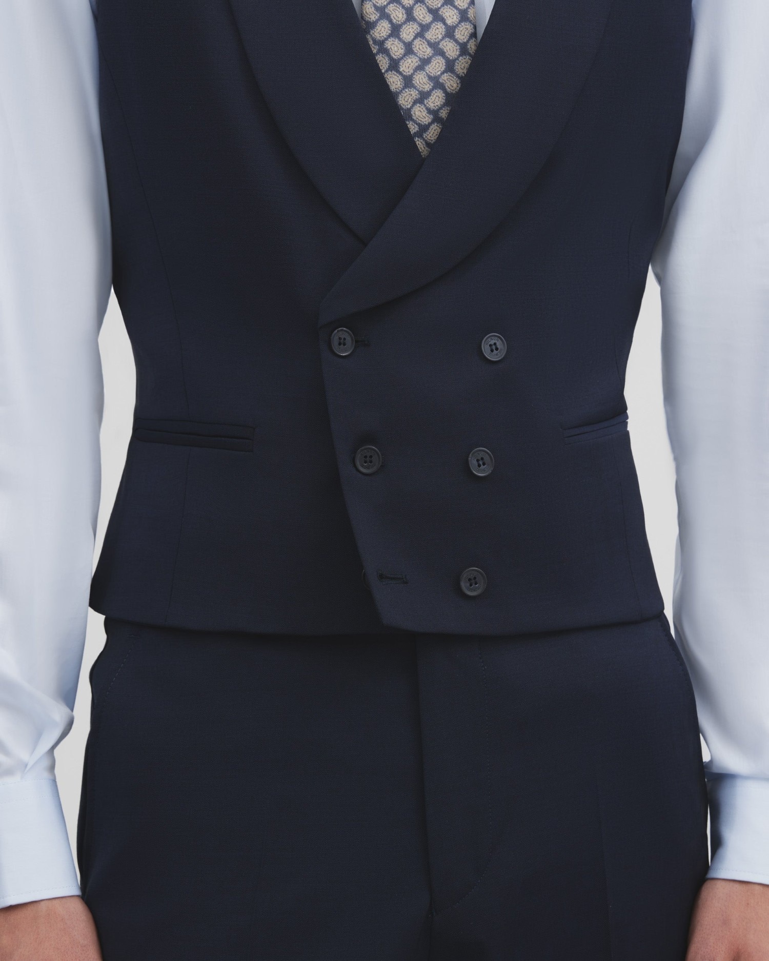 Chaleco de hombre vestir stretch cuello redondo - Silbon - Azul claro Azul claro-3