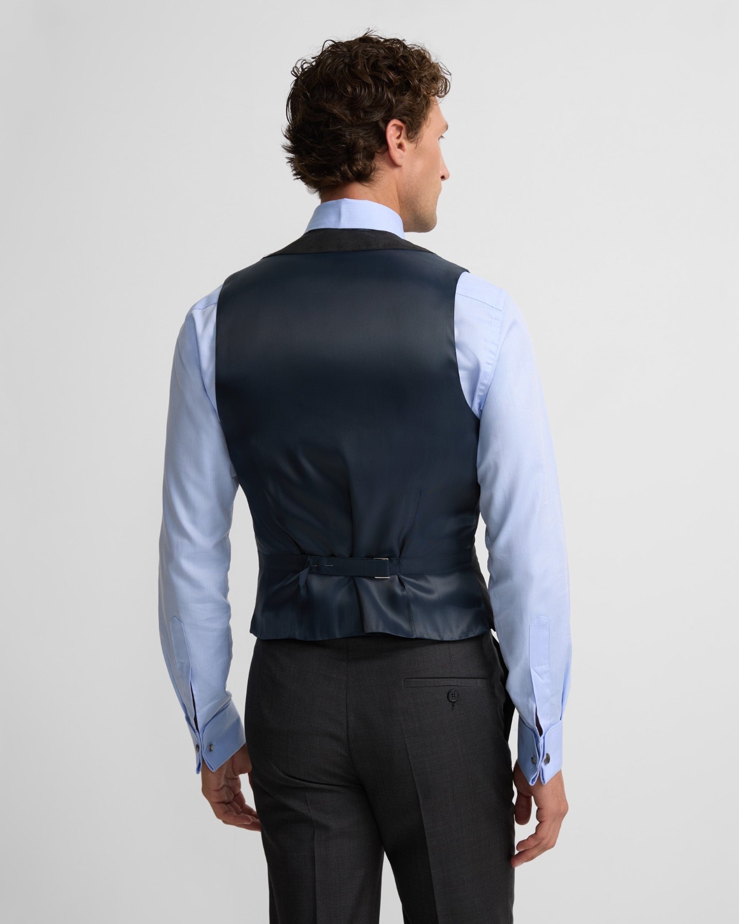 Chaleco de hombre vestir stretch cuello redondo - Silbon - Gris Gris-2