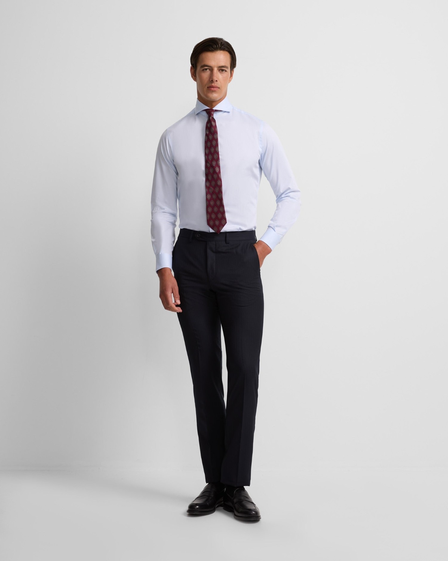 Pantalón de hombre traje clásico espiga - Silbon - Azul marino Azul marino-1