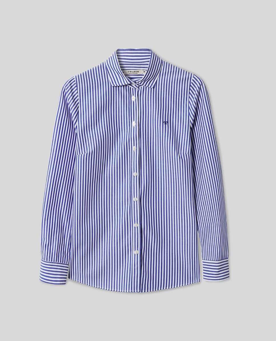 Camisa de mujer rayas azul y blanco
