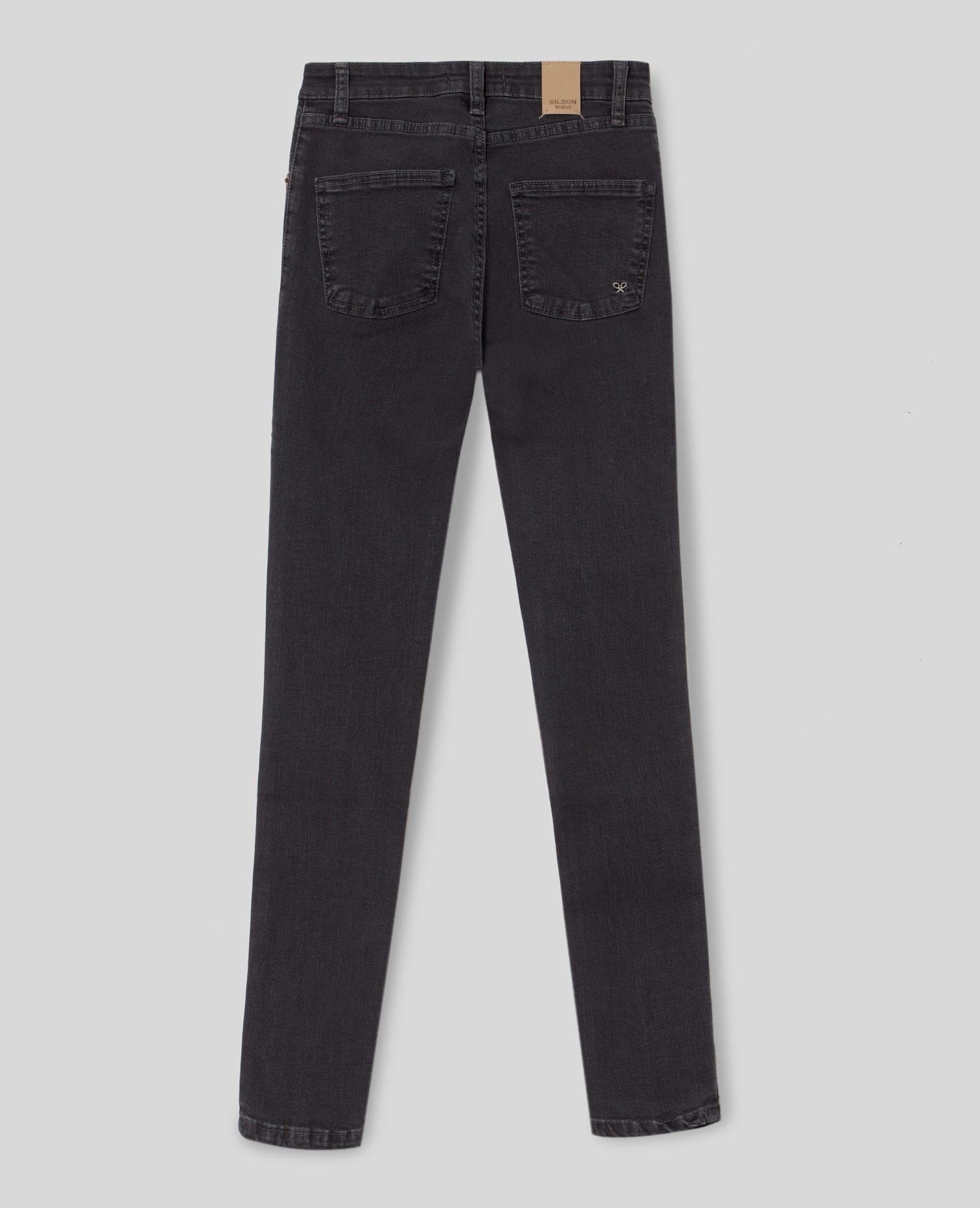Vaquero pitillo de mujer slim fit - Silbon - Gris Gris-4