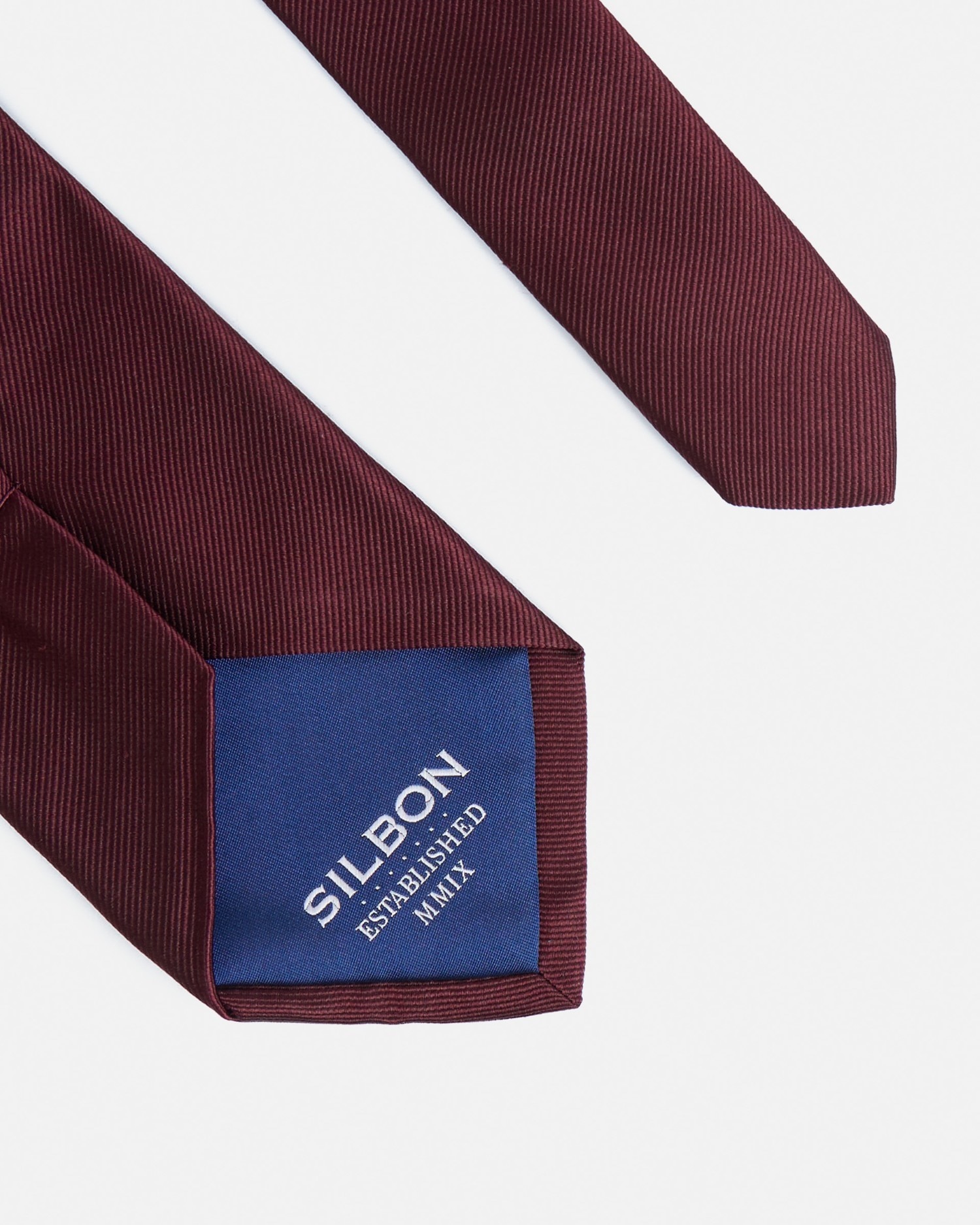 Corbata seda lisa - Silbon - Burdeos Burdeos-4