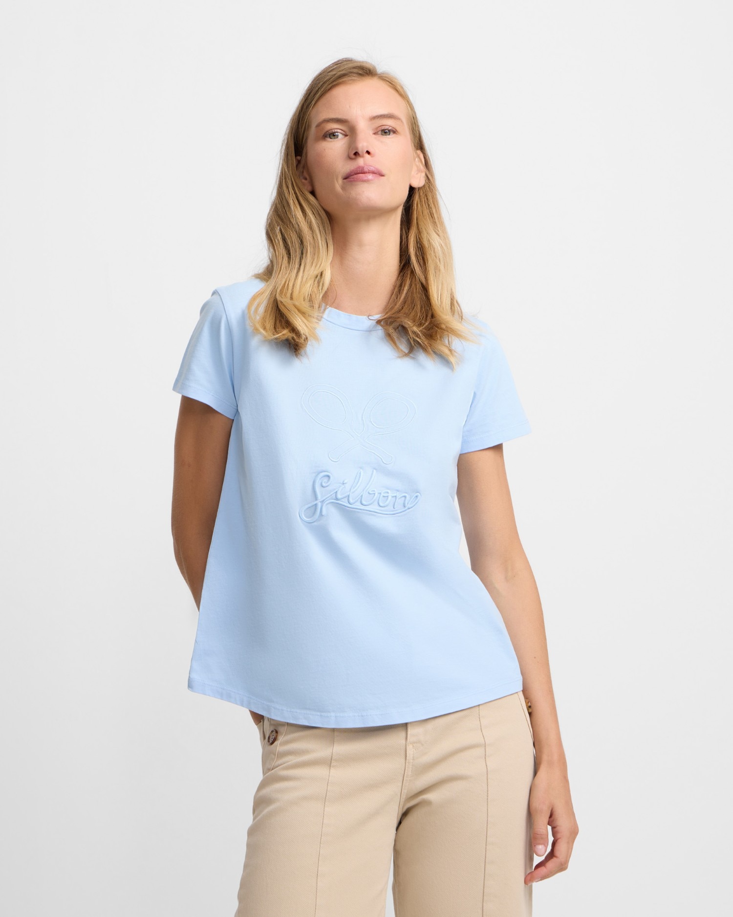 Camiseta woman clasica celeste - Silbon - Azul celeste Azul celeste-1