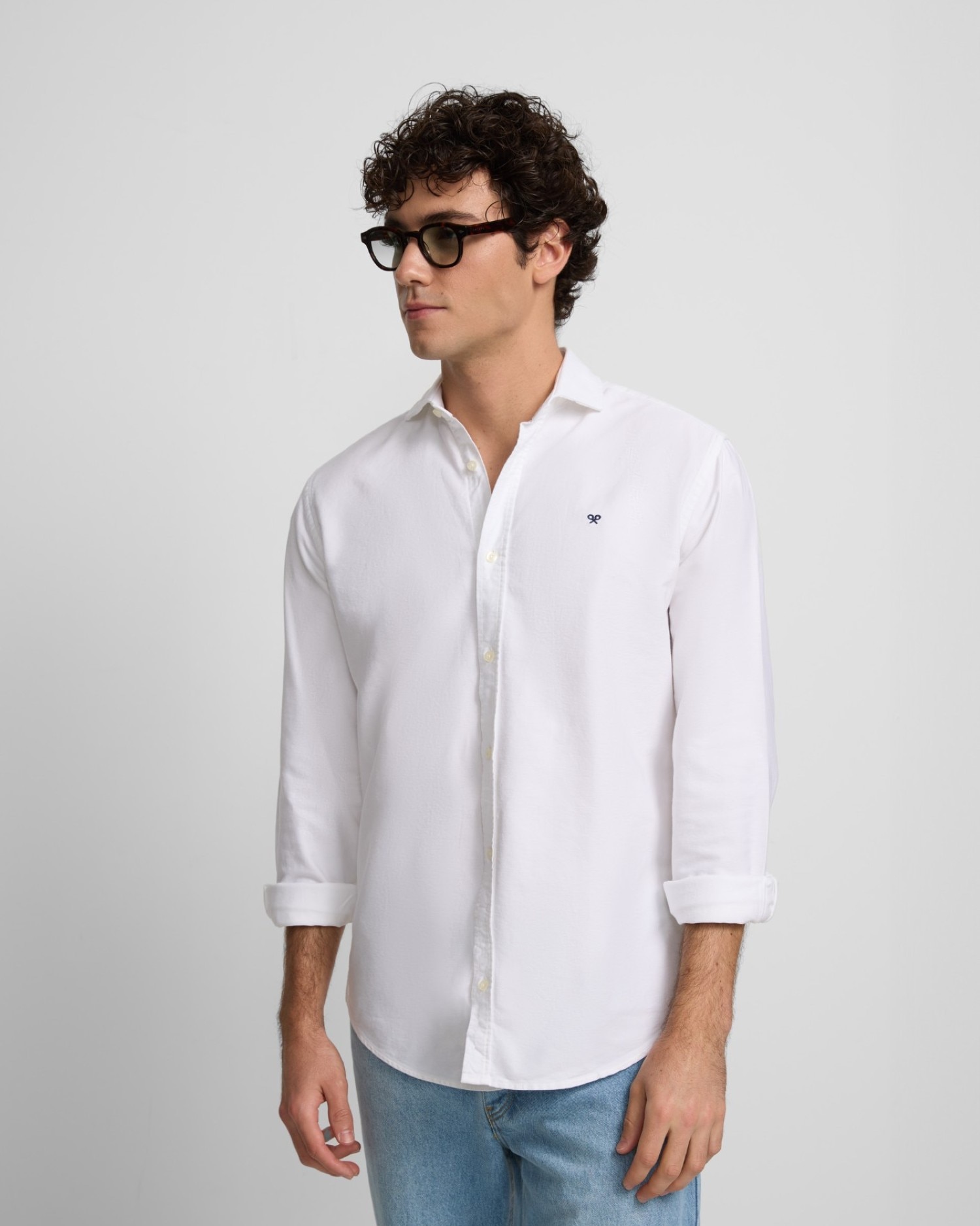 Camisa de hombre sport oxford cutaway - Silbon - Blanco Blanco-1