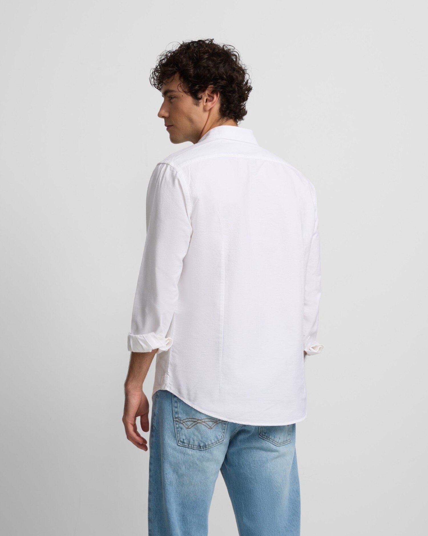Camisa de hombre sport oxford cutaway - Silbon - Blanco Blanco-2