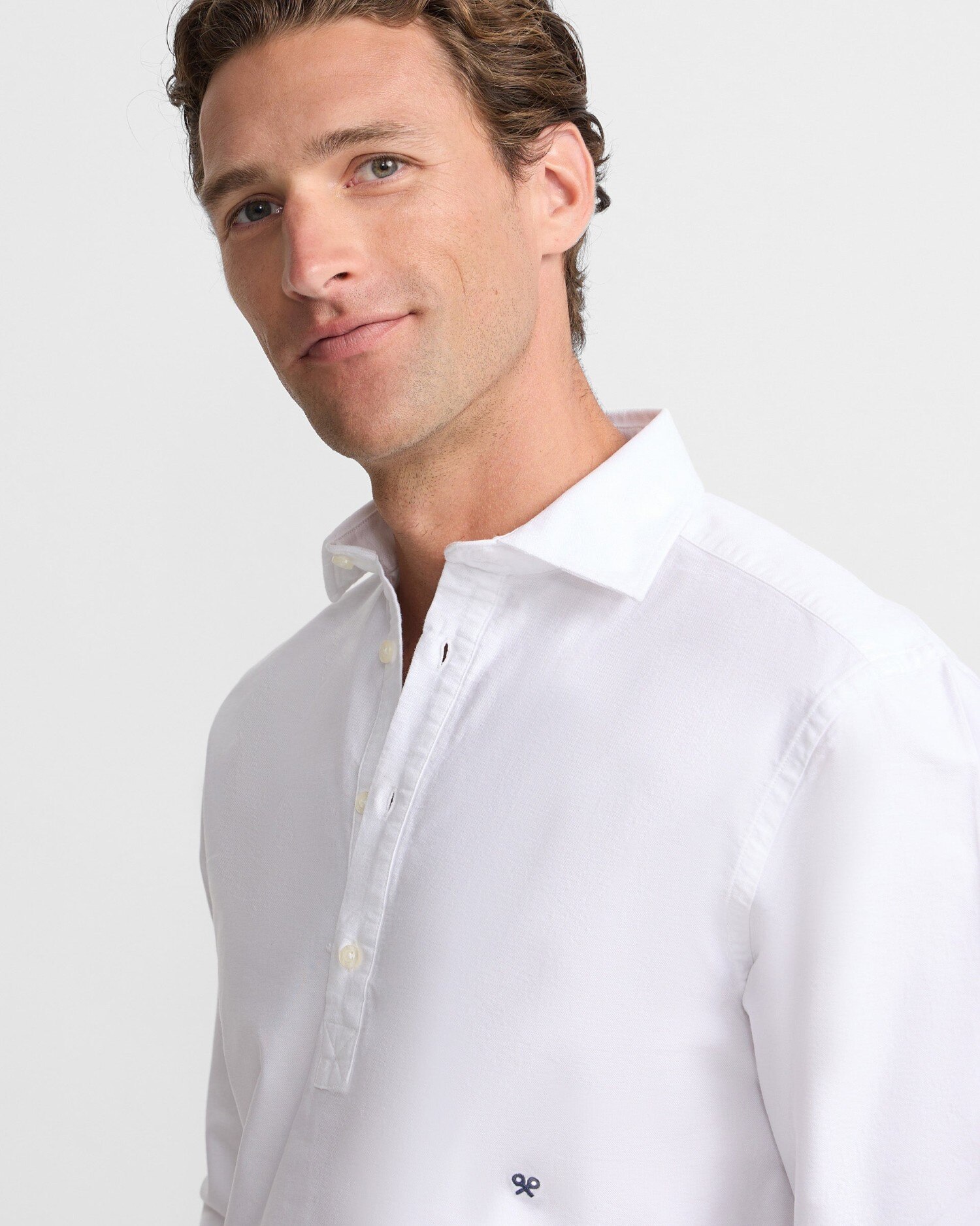Camisa polera de hombre sport oxford - Silbon - Blanco Blanco-3