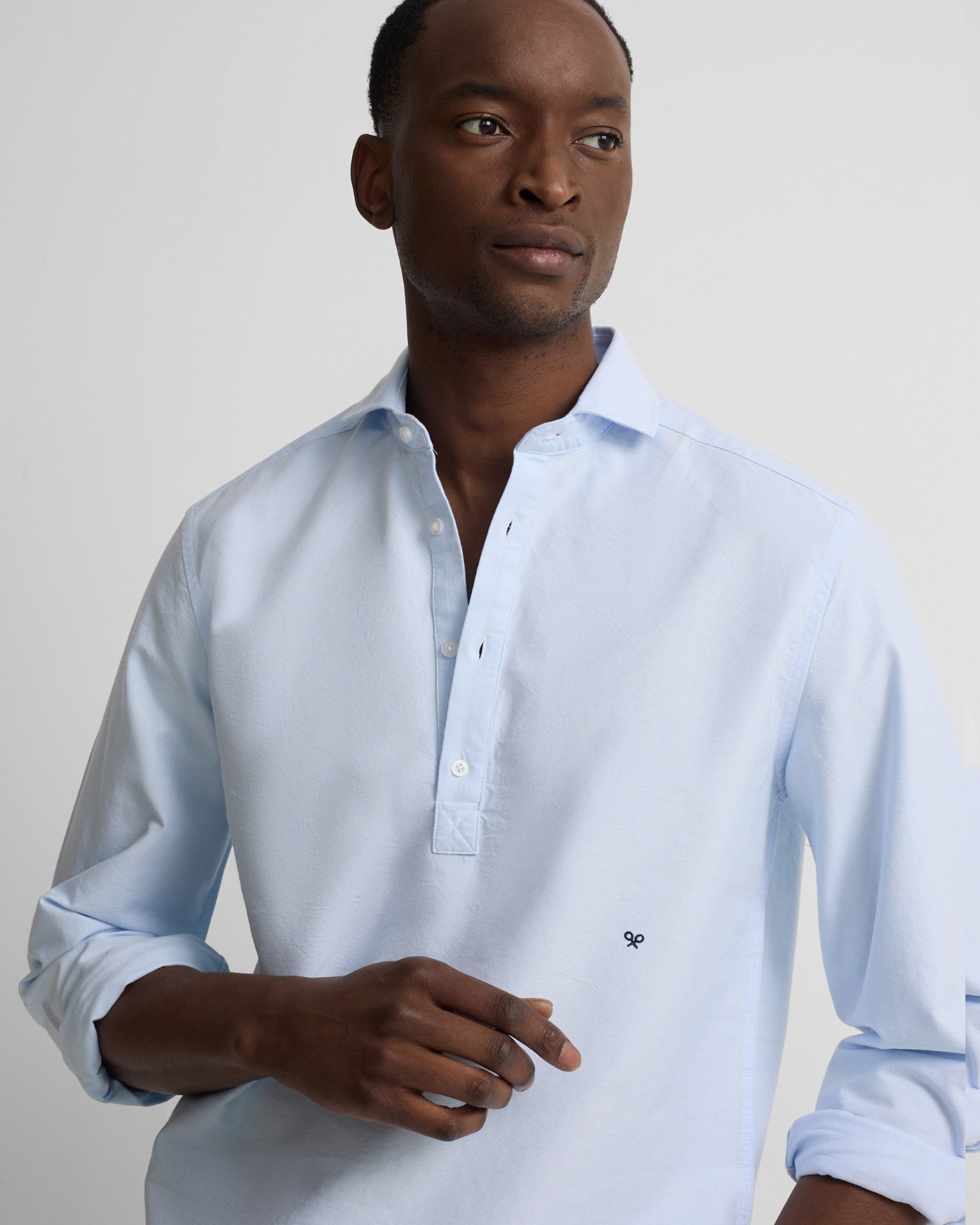 Camisa polera de hombre sport oxford - Silbon - Azul celeste Azul celeste-3
