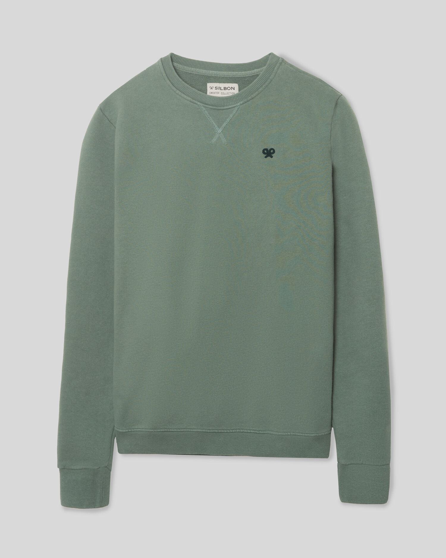 Sudadera de hombre en verde con cuello redondo Silbon El Corte