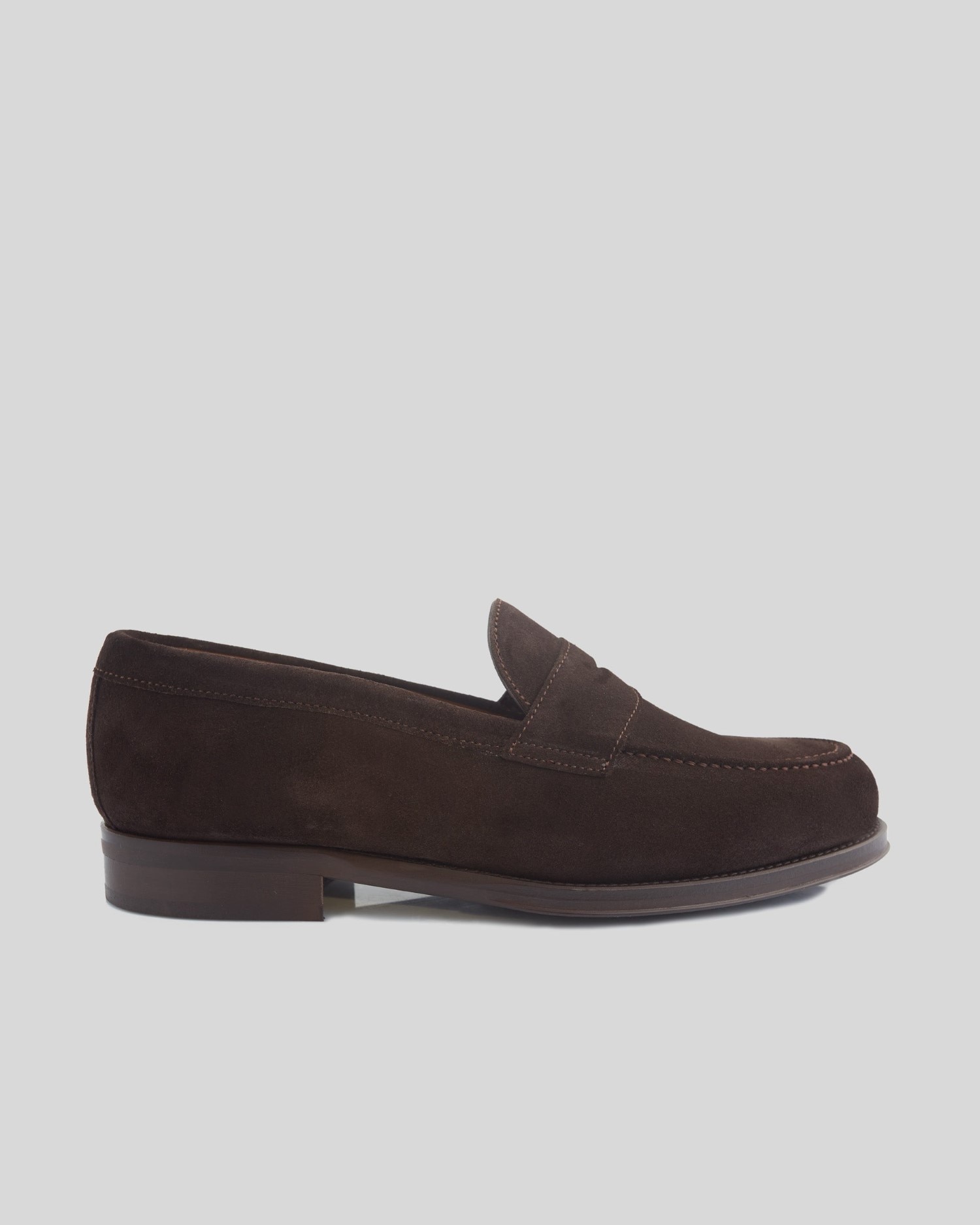 Silbon - Mocasines de hombre de piel ante penny marrón.