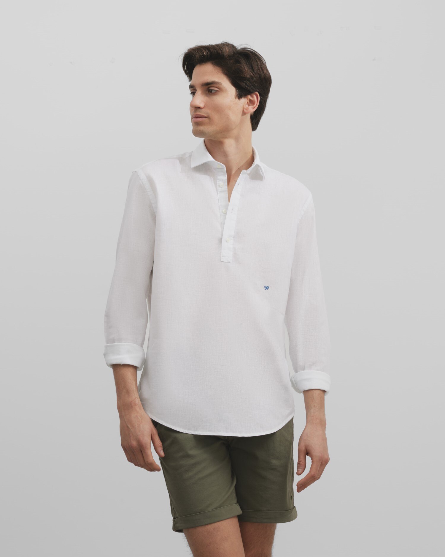 Camisa polera de hombre regular lisa en color blanco Silbon El Corte Ingles