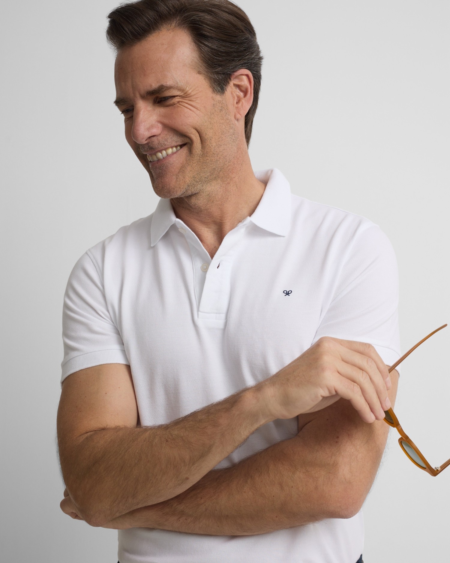 Polo de hombre clásico liso - Silbon - Blanco Blanco-3