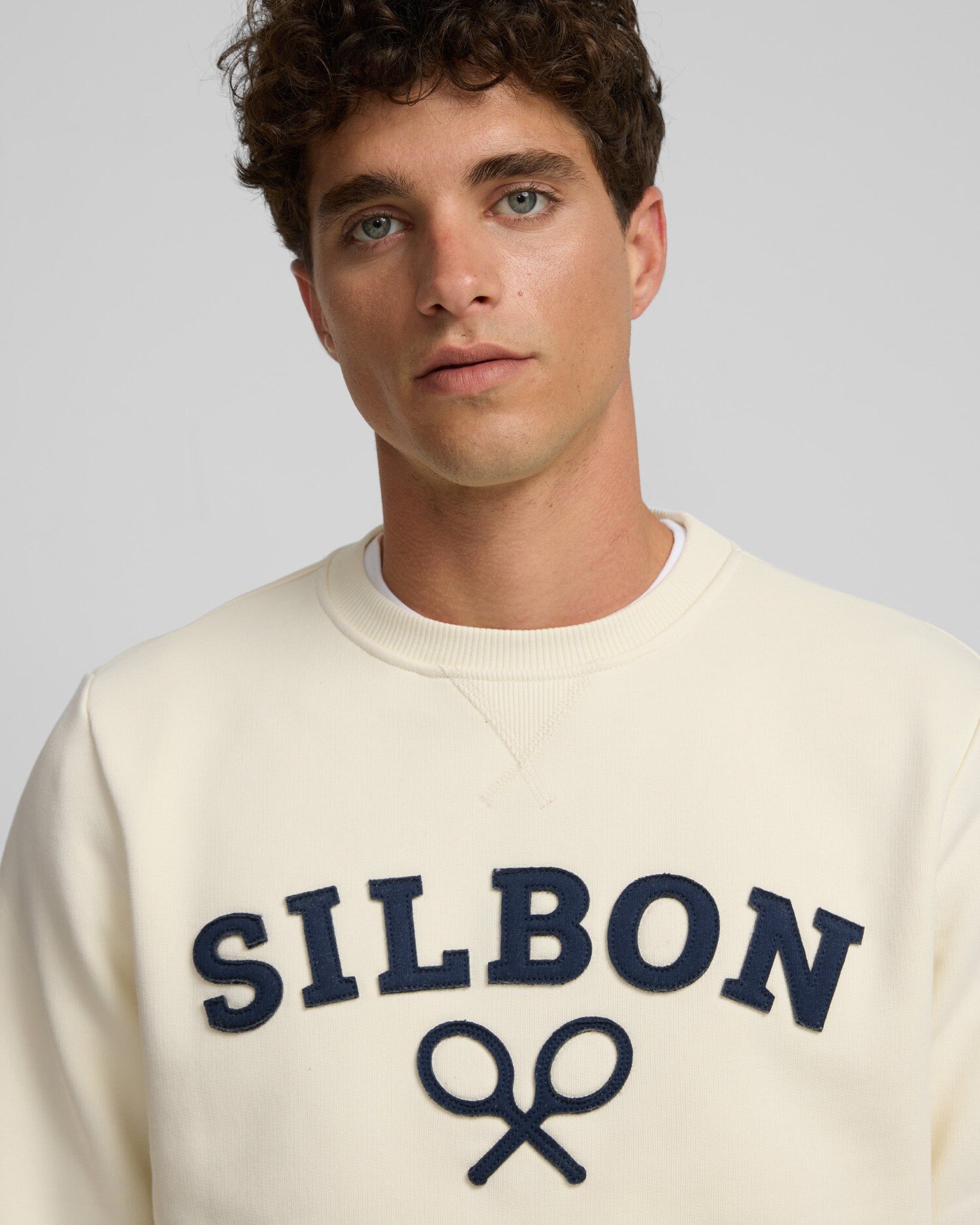 Imagen 3 de Sudadera de hombre silbon raqueta media - Crema Crema