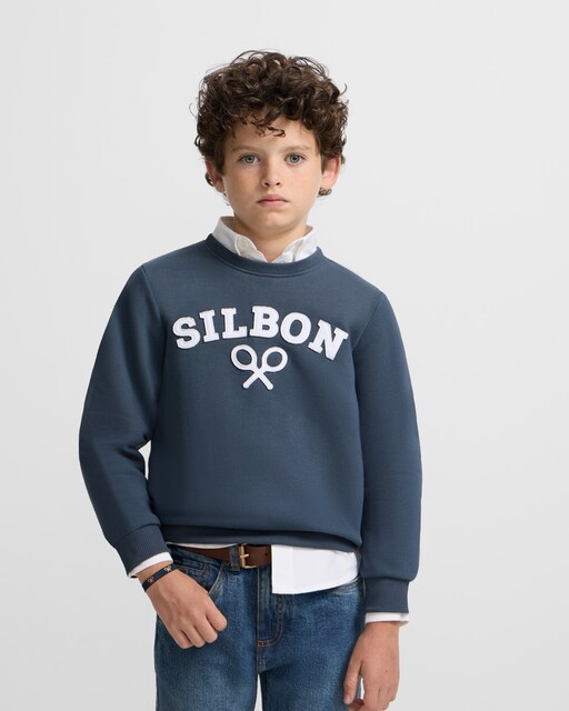 Imagen 0 de Sudadera de niño azul marino dibujo frontal