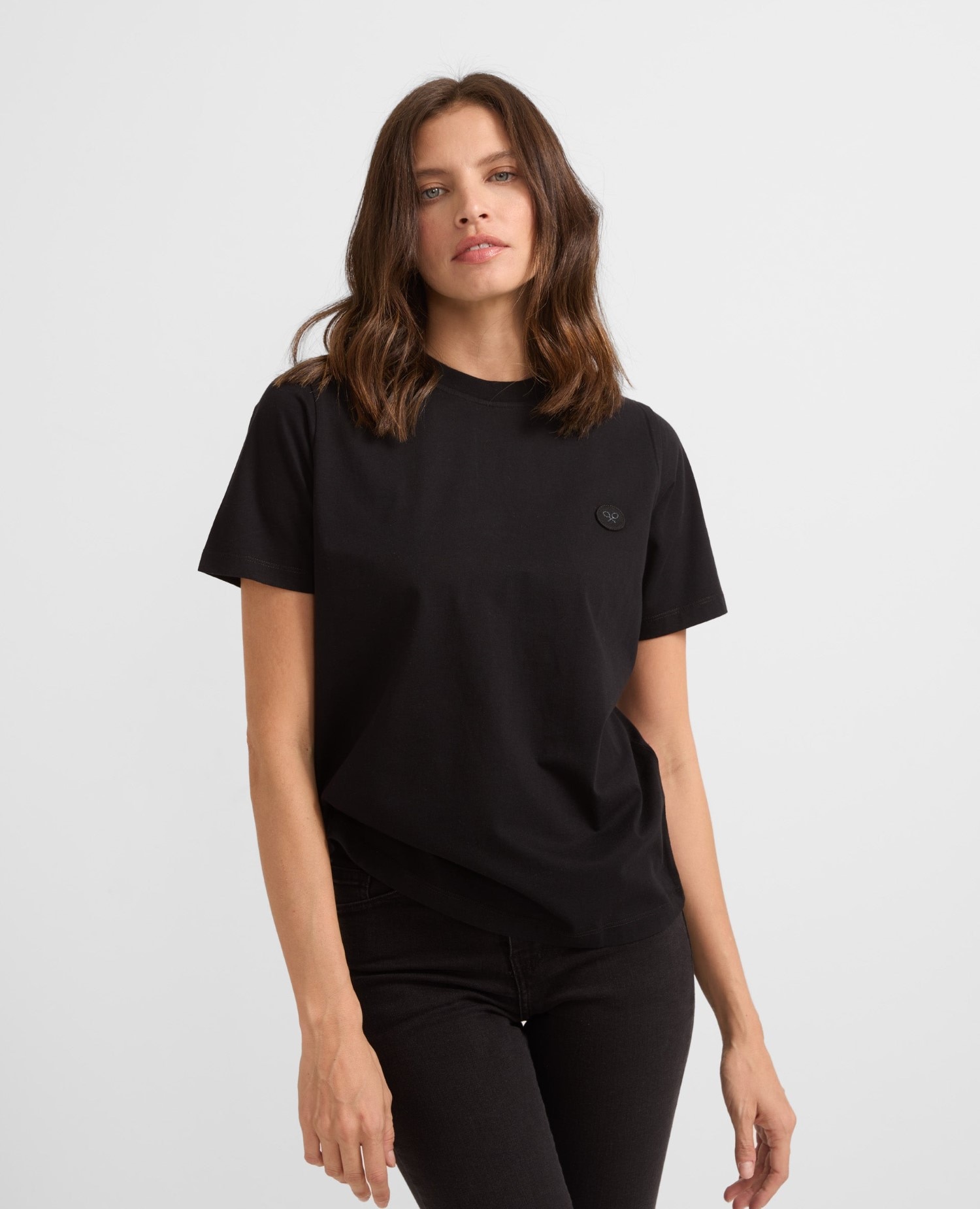 Camiseta woman sunny raqueta negra - Silbon - Negro Negro-1