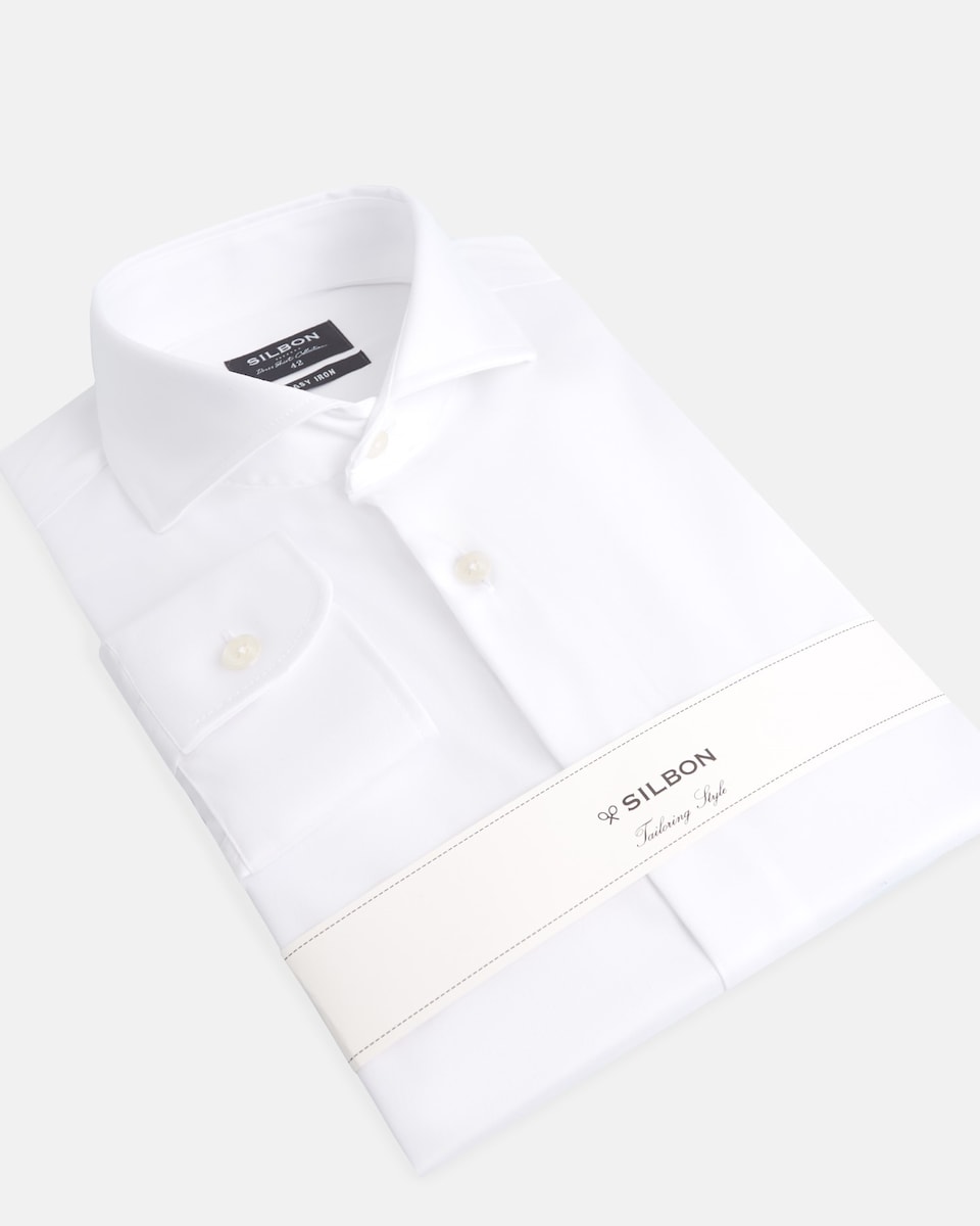 Camisa de vestir de hombre blanca puño simple easy iron · Silbon