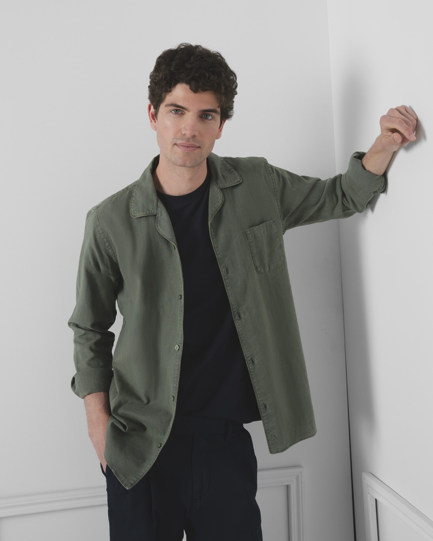 Sobrecamisa verde militar hombre hotsell