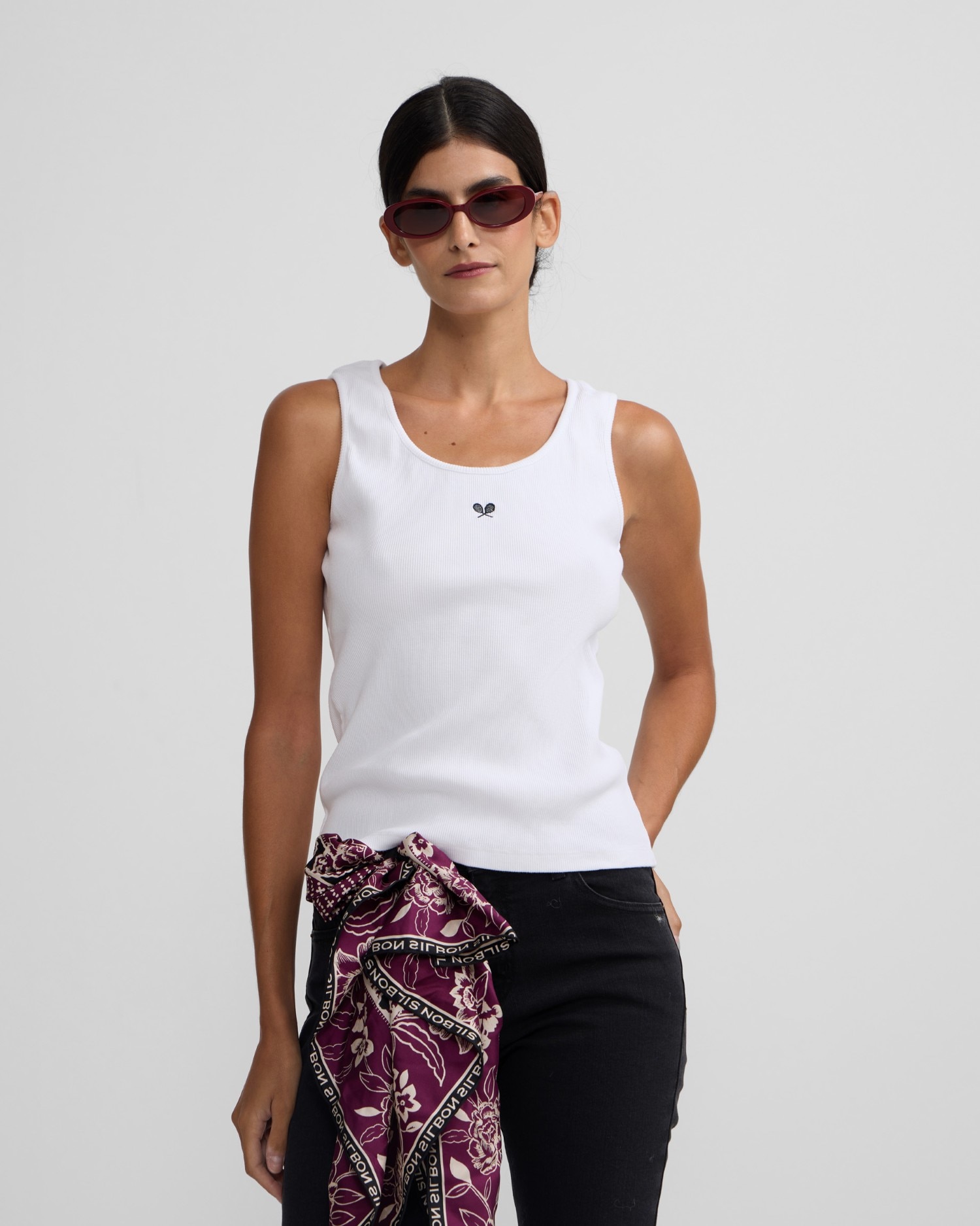 Camiseta woman tank blanca - Silbon - Blanco Blanco-1