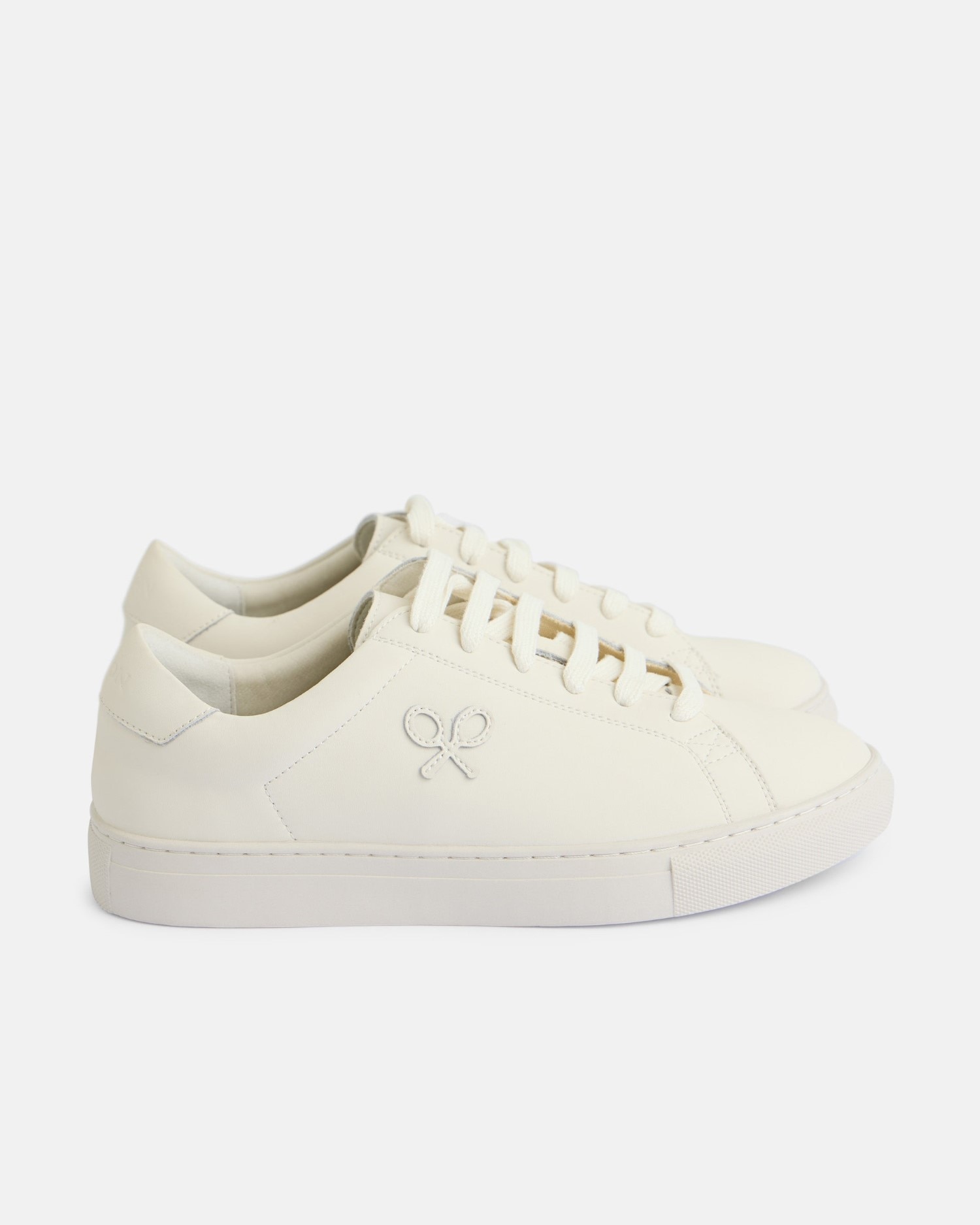 Sapatilhas de Pele Silbon Clássicas em Branco Branco-5